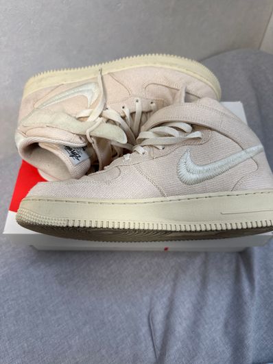 Stussy × Nike Air Force 1 Mid "Fossil Stone"