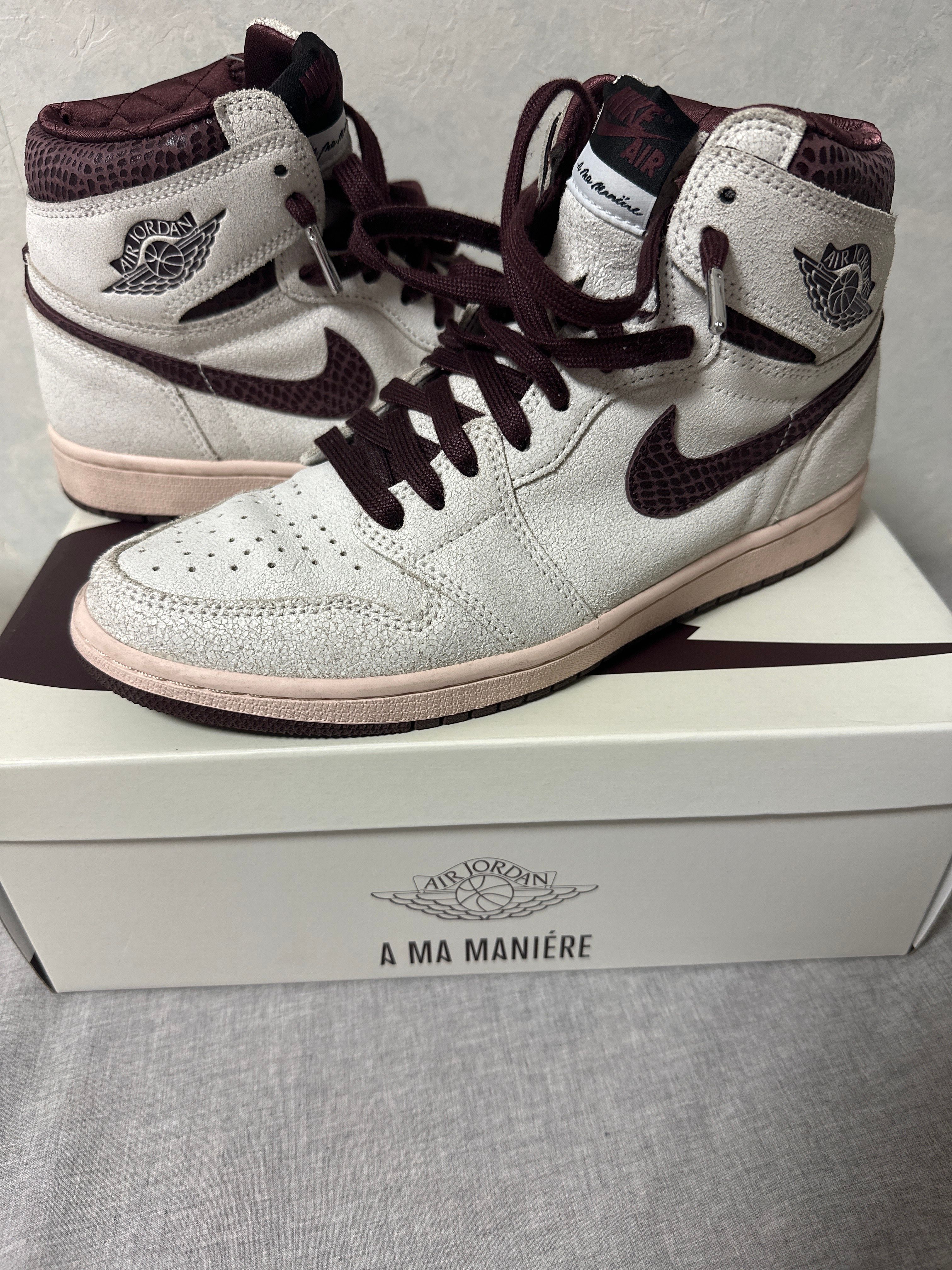 A Ma Maniere × Nike Air Jordan 1 Retro High OG "Sail and Burgundy"