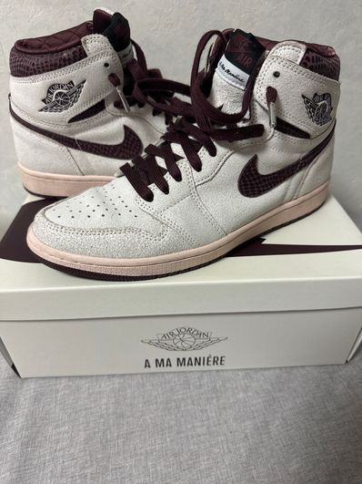A Ma Maniere × Nike Air Jordan 1 Retro High OG "Sail and Burgundy"