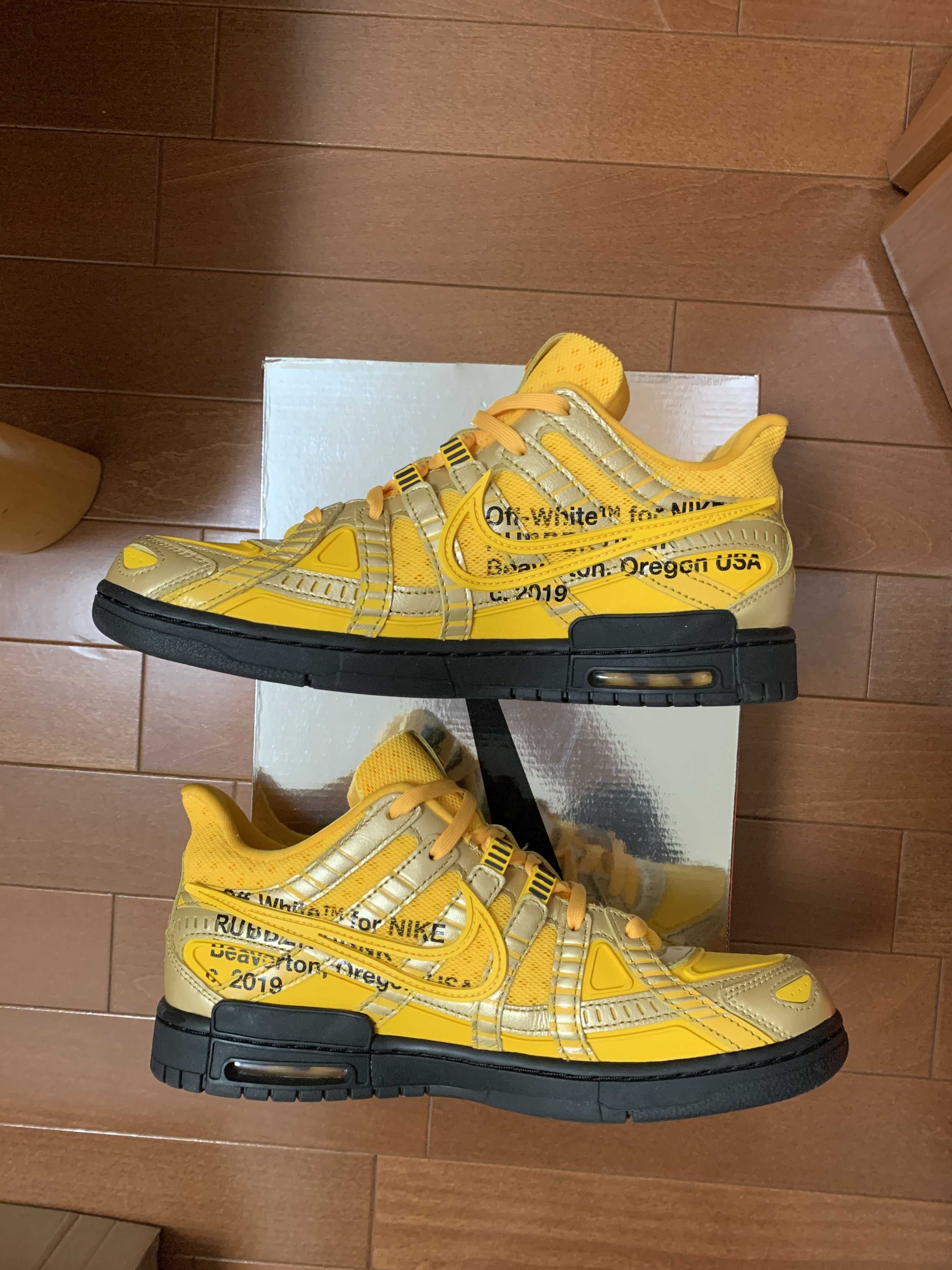 Off-White × Nike Air Rubber Dunk "University Gold" 