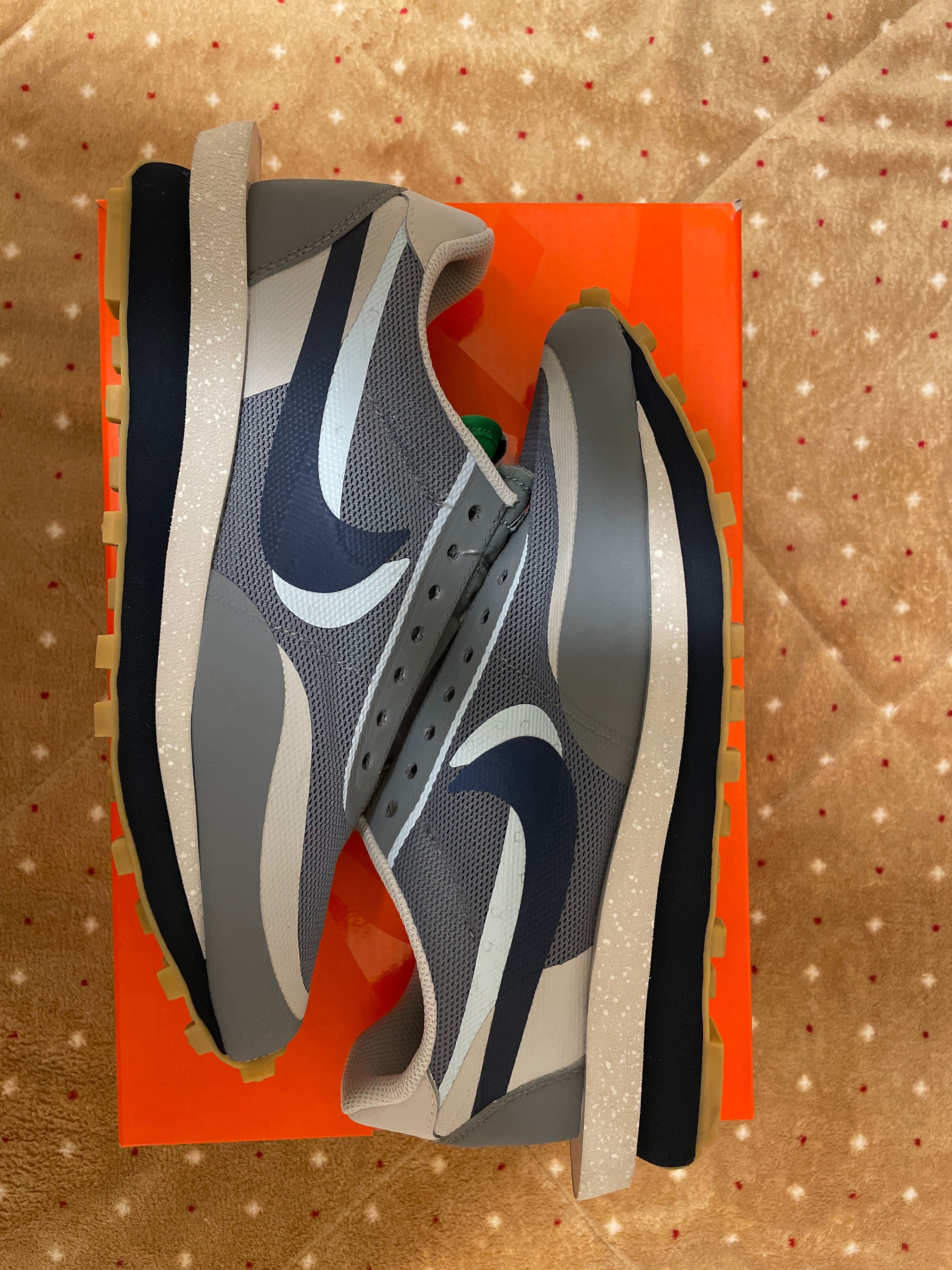 CLOT × Sacai × Nike LD Waffle "Grey Obsidian/Cool Grey"