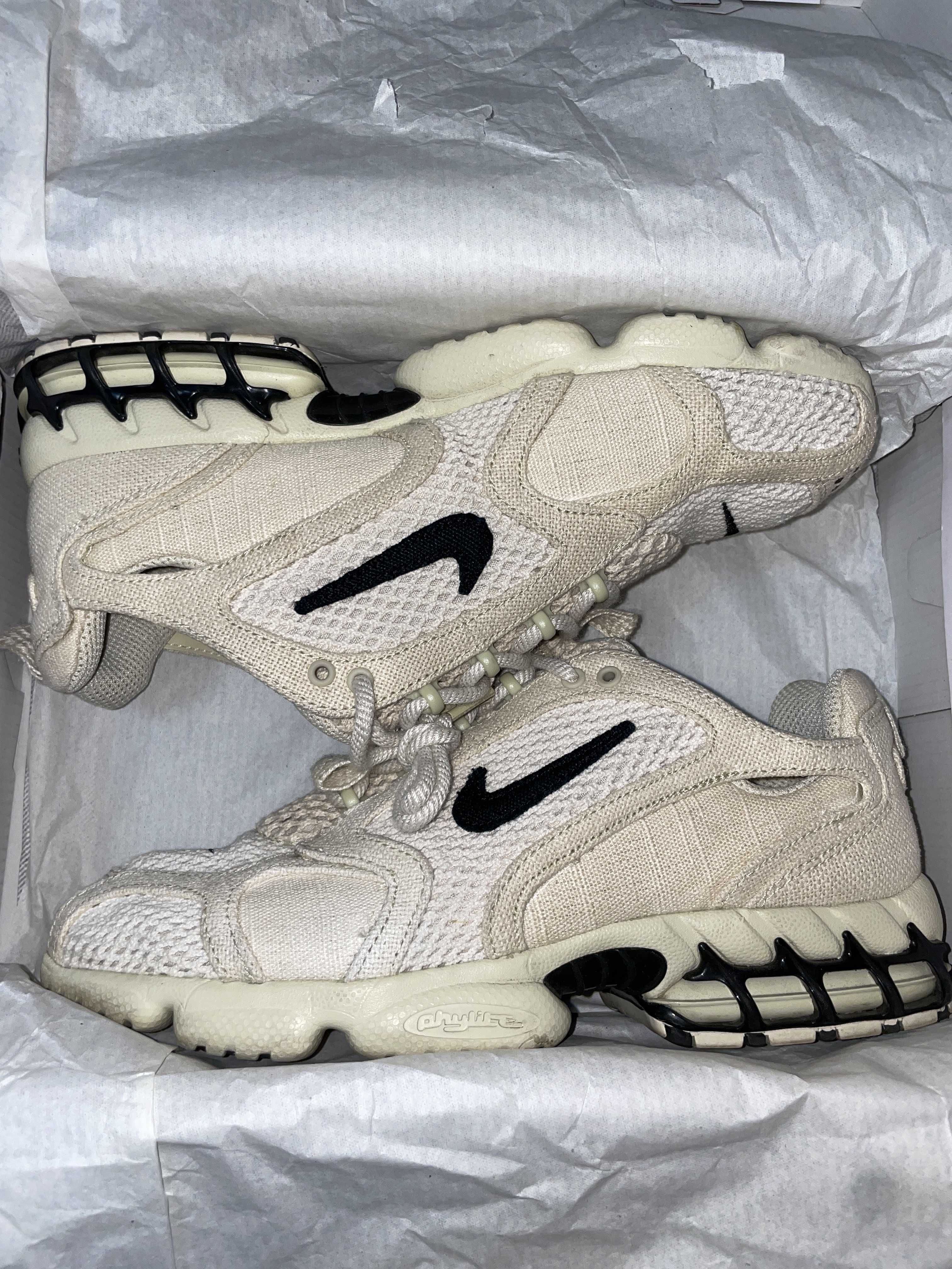 Stussy × Nike Air Zoom Spiridon CG 2 "Fossil/Black"