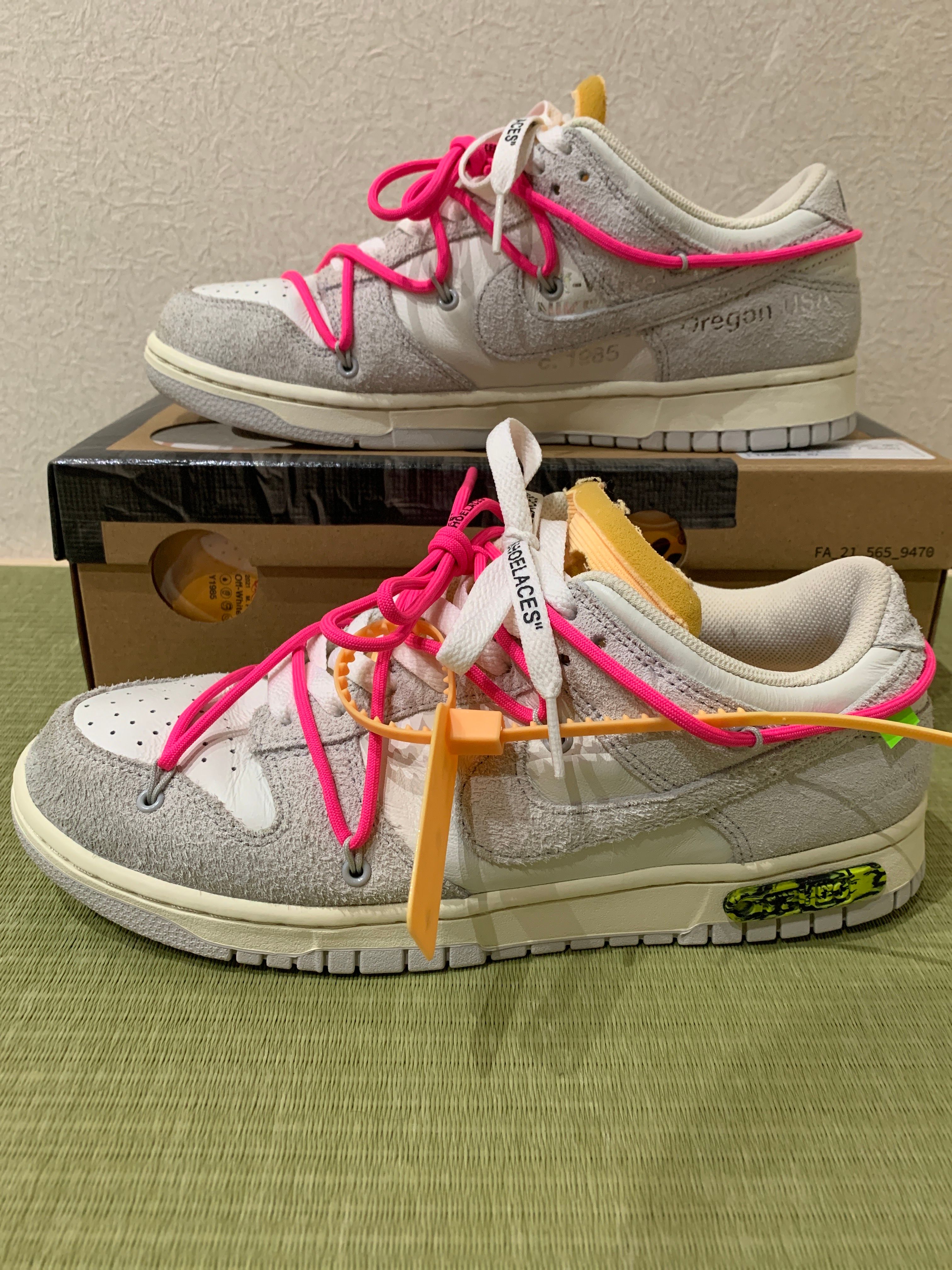 Off-White × Nike Dunk Low "Sail/Neutral Gray/Hyper Pink"