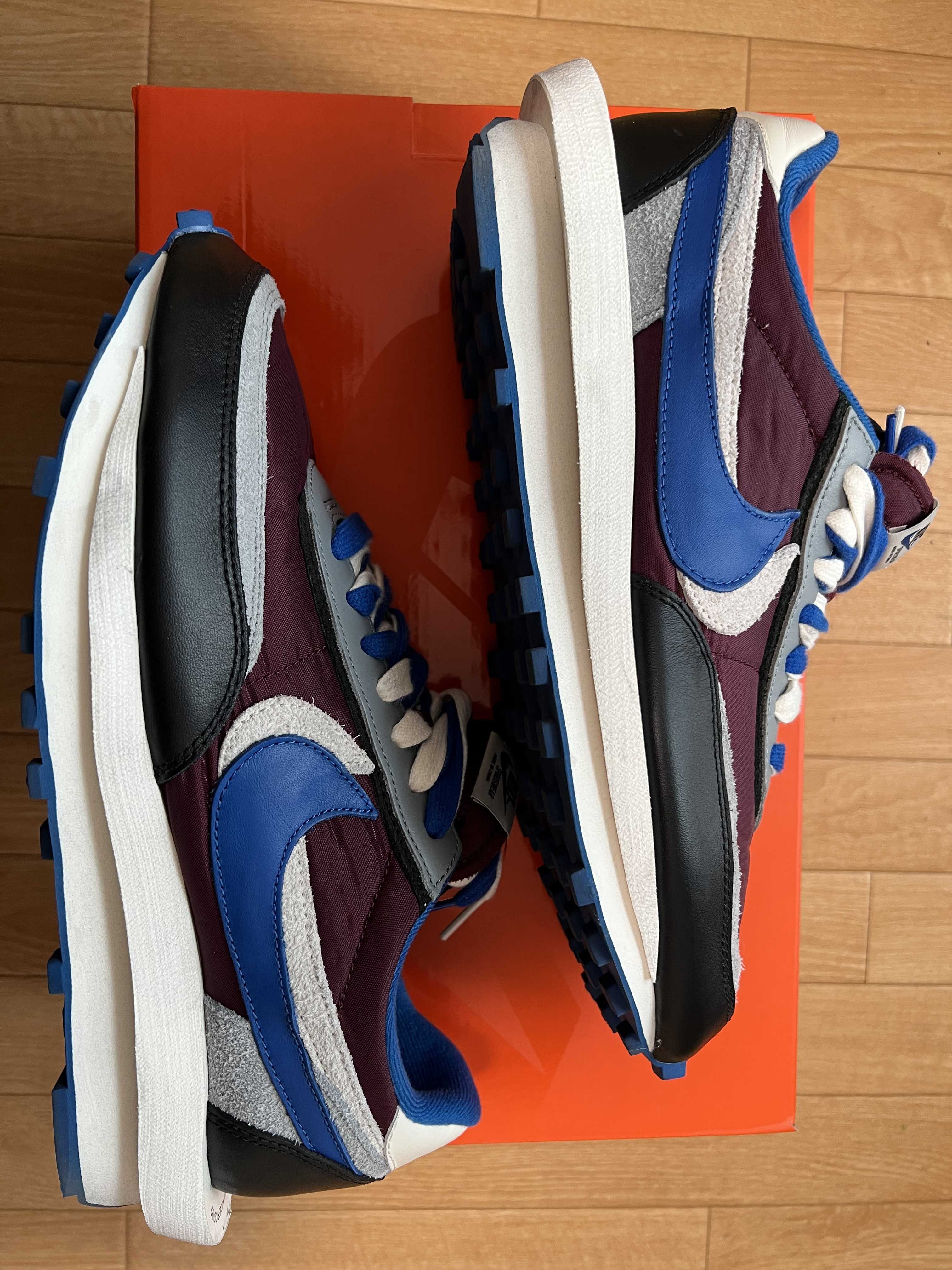 UNDERCOVER × sacai × Nike LD Waffle "Night Maroon/Pale Ivory-Ground Grey-Team Royal"