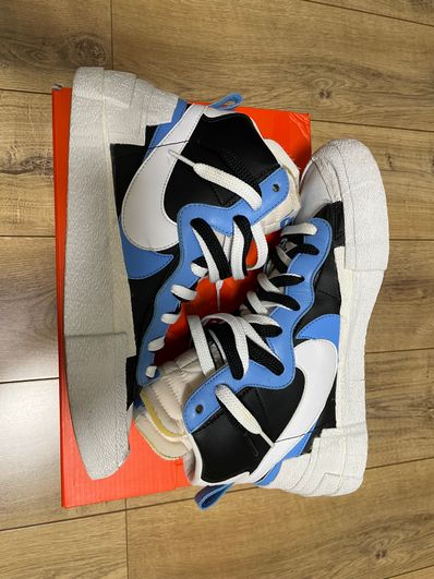 sacai × NIKE BLAZER MID "BLACK / BLUE"