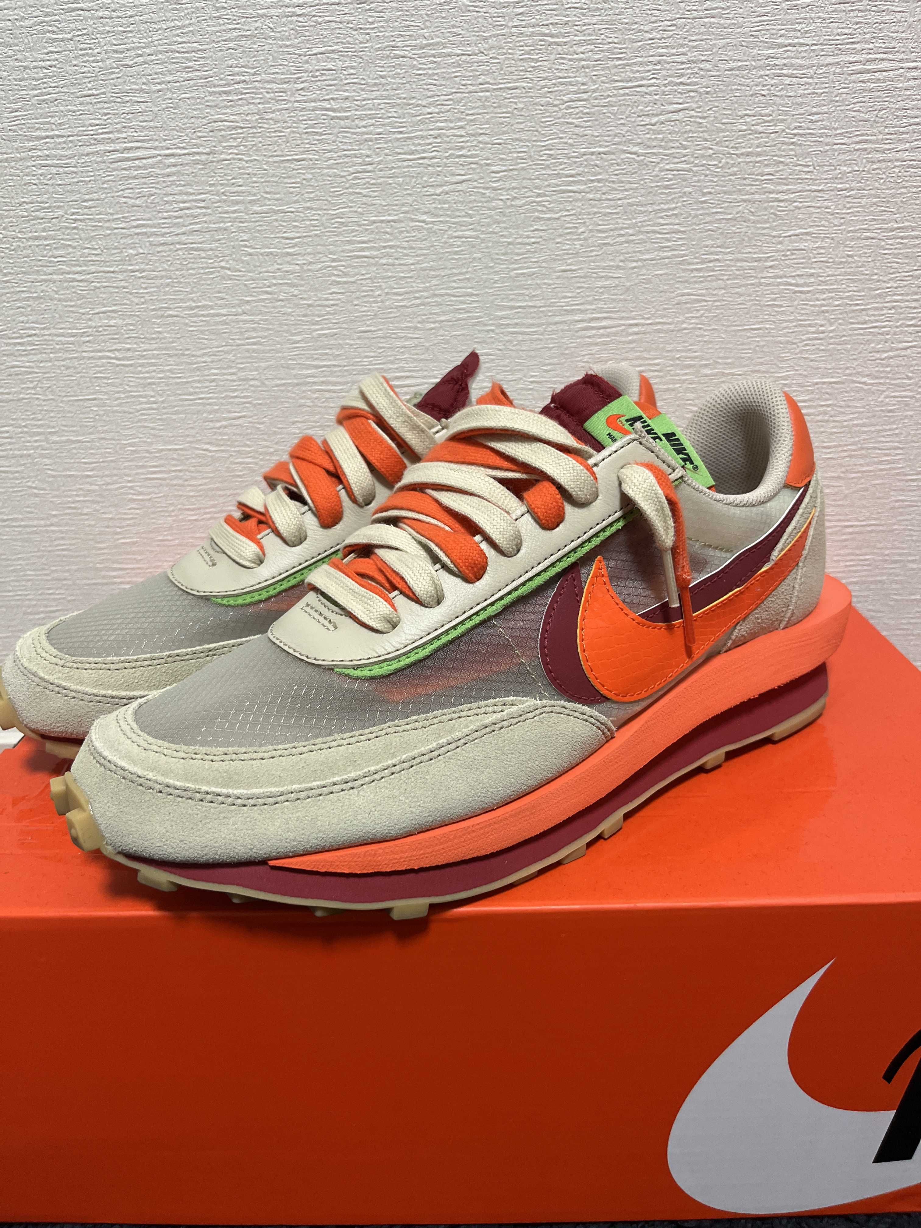 CLOT × Sacai × Nike LD Waffle "Orange Blaze"