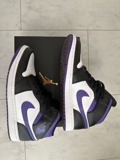 Nike Air Jordan 1 Mid "Black/Court Purple"
