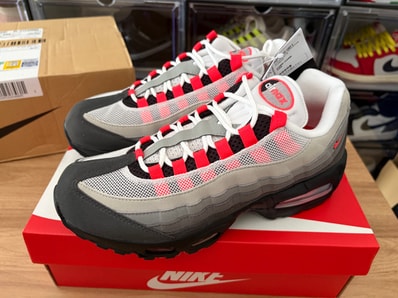 Nike Air Max 95 OG Big Bubble "Medium Ash/Solar Red"