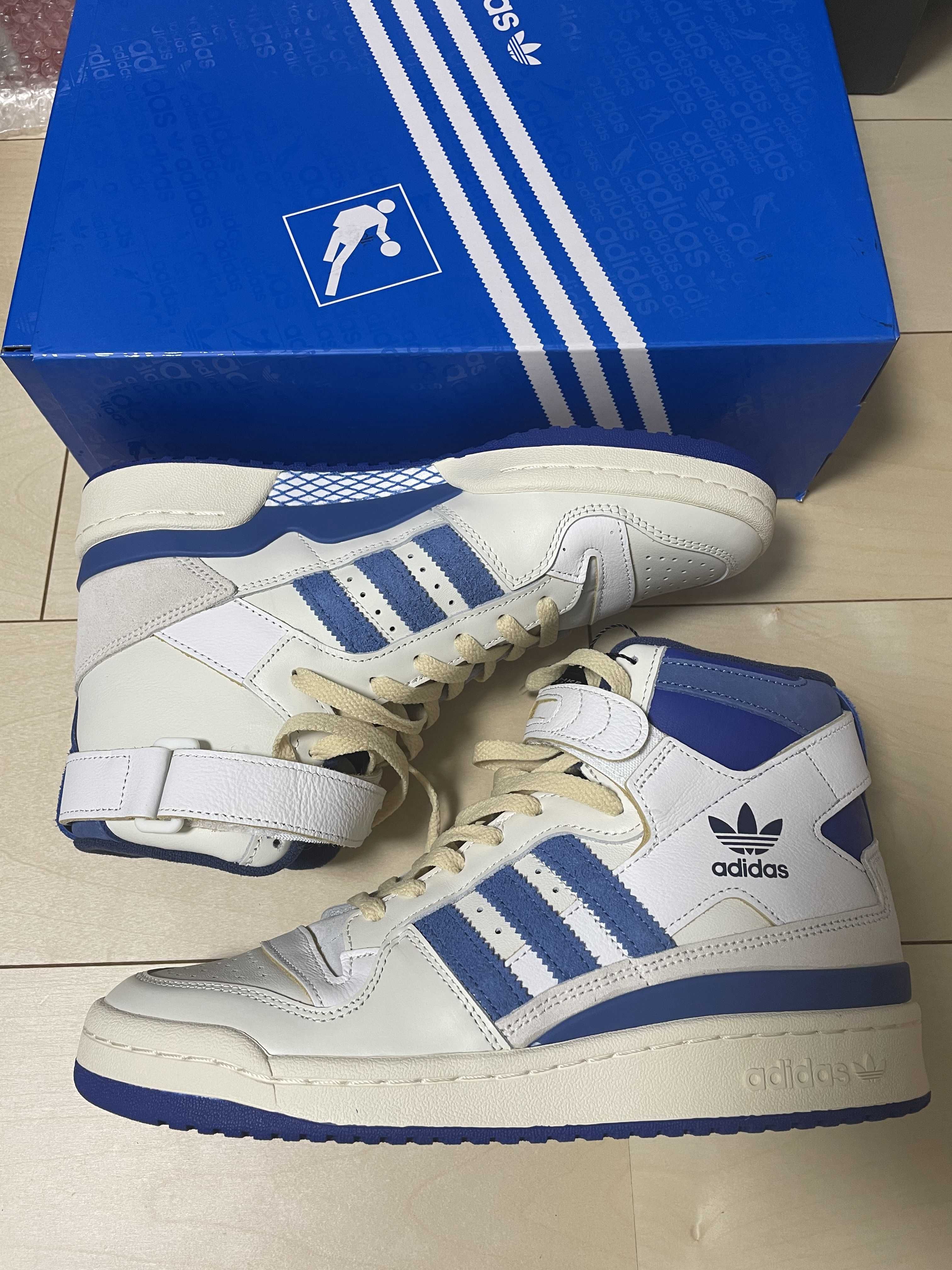 adidas Forum 84 High Blue Thread "Off White-Bright Blue/Footwear White"