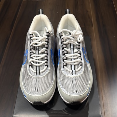 Nike Air Zoom Spiridon "Metallic Silver and Signal Blue"