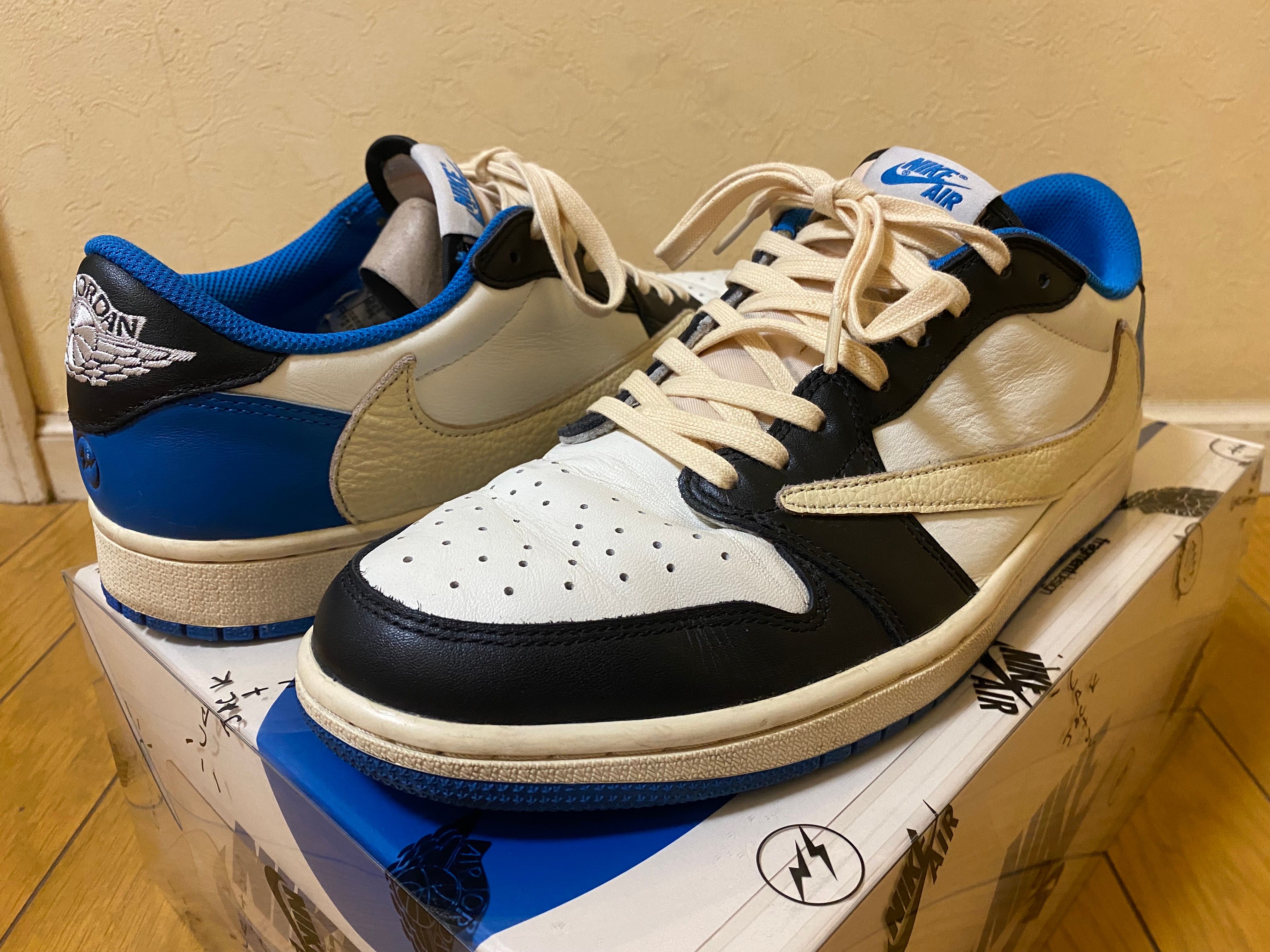 Travis Scott × fragment design × Nike Air Jordan 1 Low OG SP "Military Blue"