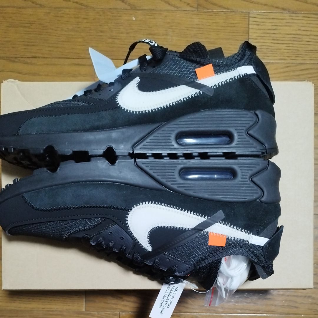 Off-White × Nike Air Max 90 "Black/Black-Cone-White"