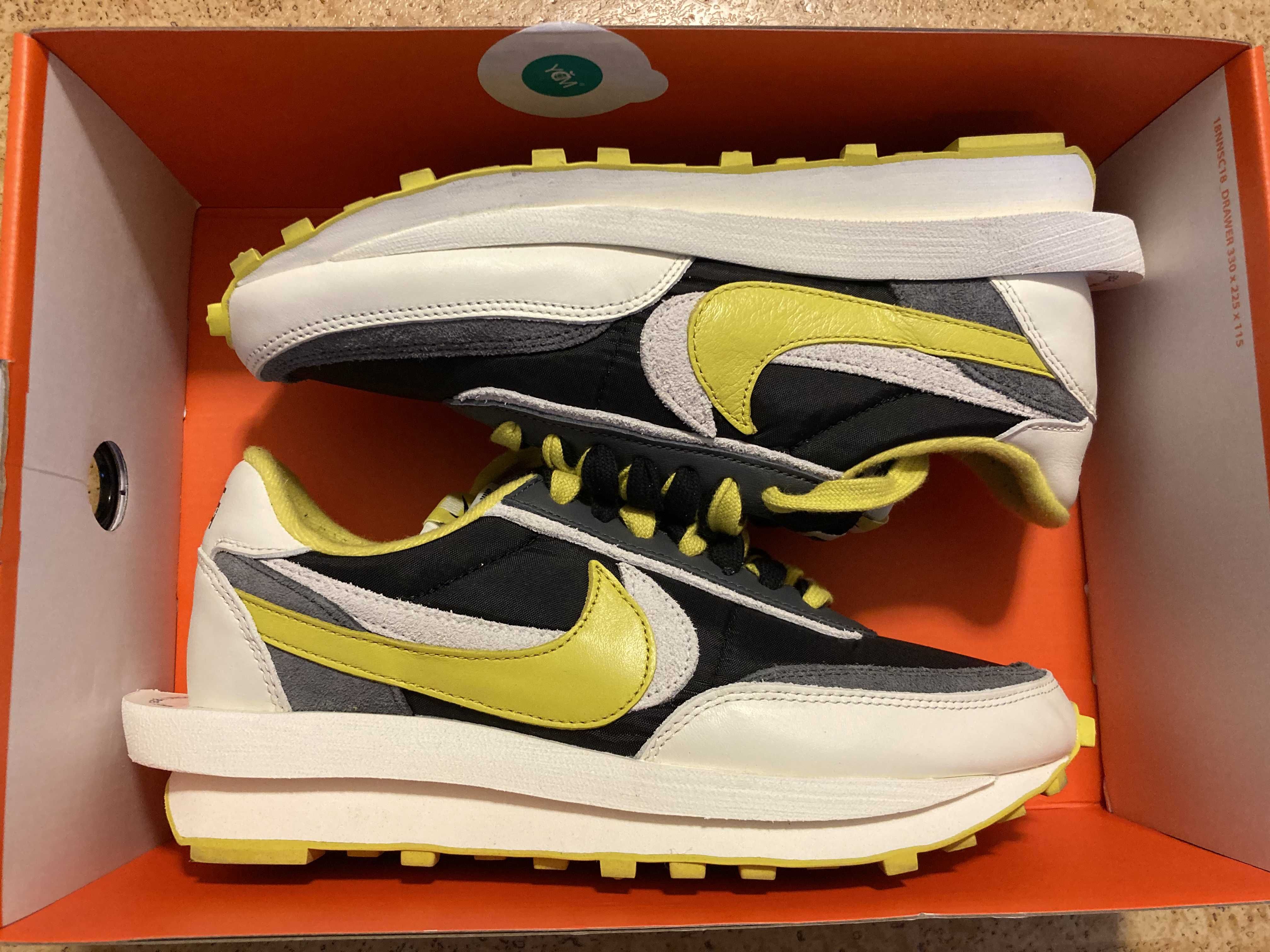 UNDERCOVER × sacai × Nike LD Waffle "Black/Sail-Dark Grey-Bright Citron"