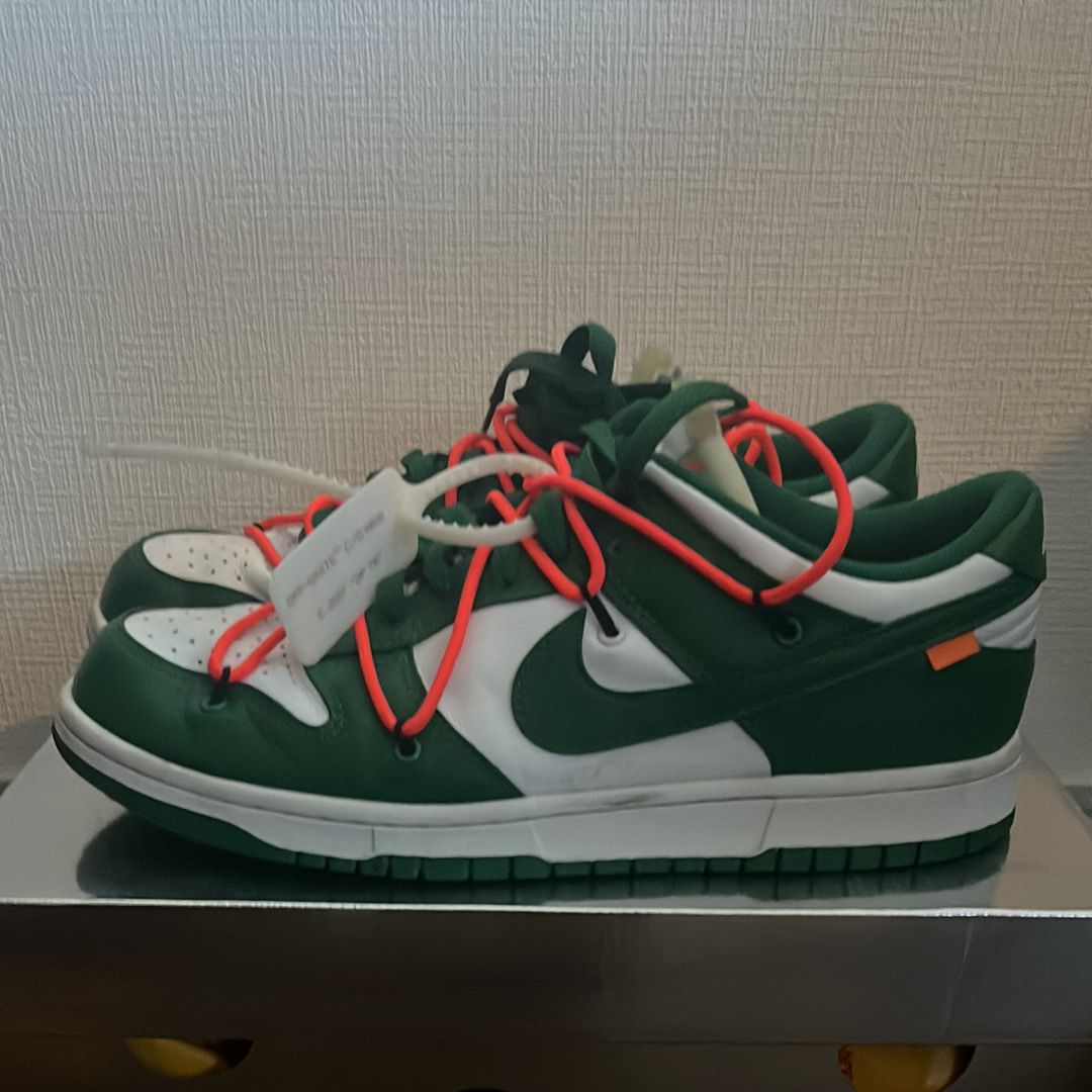 Off-White × Nike Dunk Low "White/Pine Green"