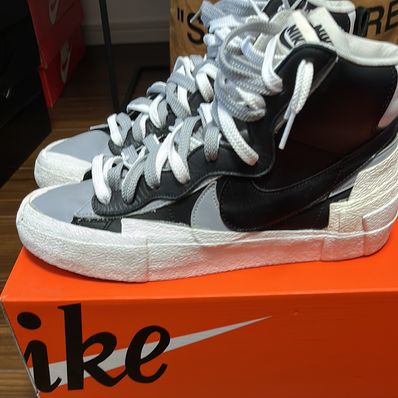 sacai × NIKE BLAZER MID "BLACK/WOLF GREY/WHITE"