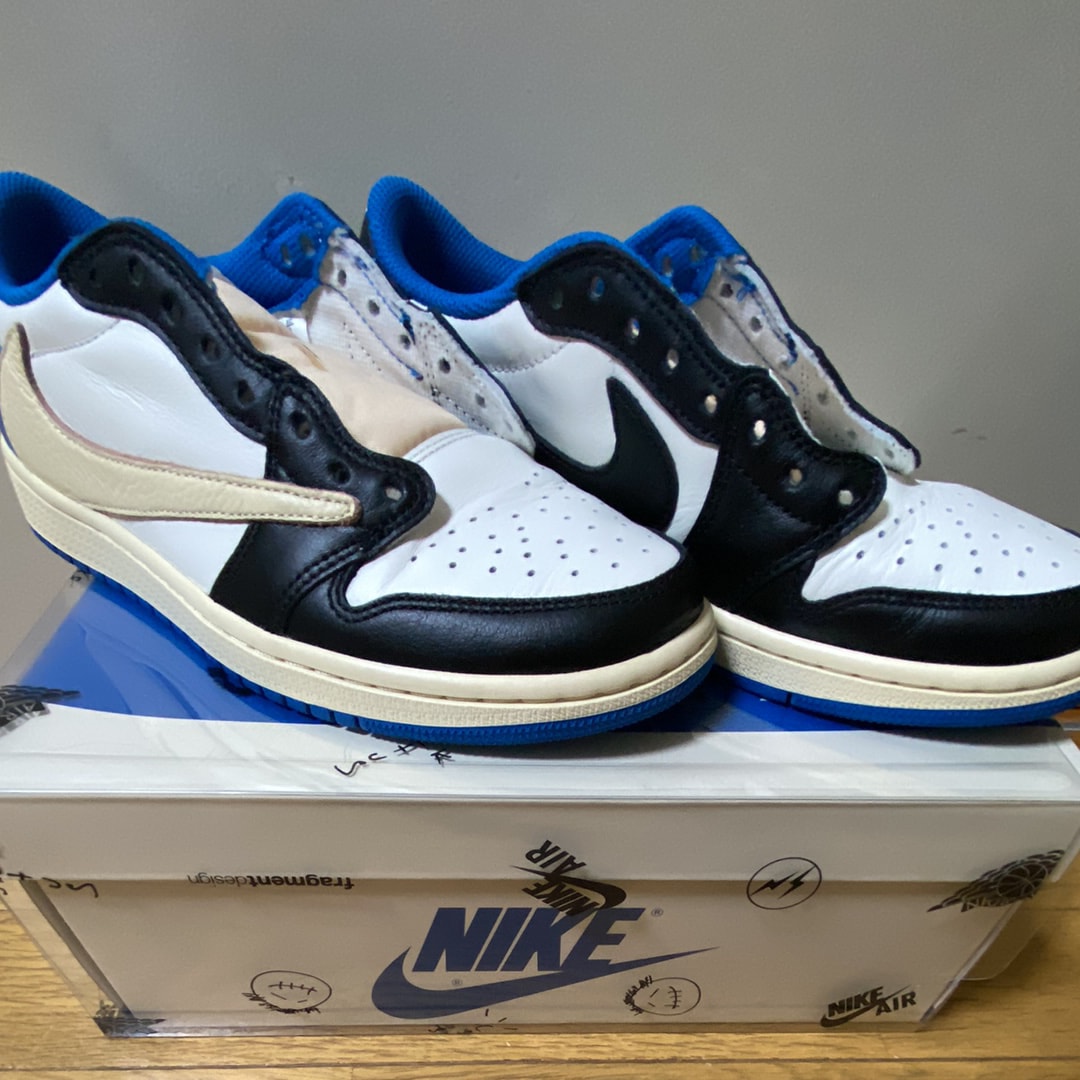 Travis Scott × fragment design × Nike Air Jordan 1 Low OG SP "Military Blue"