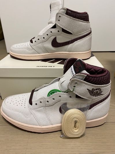 A Ma Maniere × Nike Air Jordan 1 Retro High OG "Sail and Burgundy"