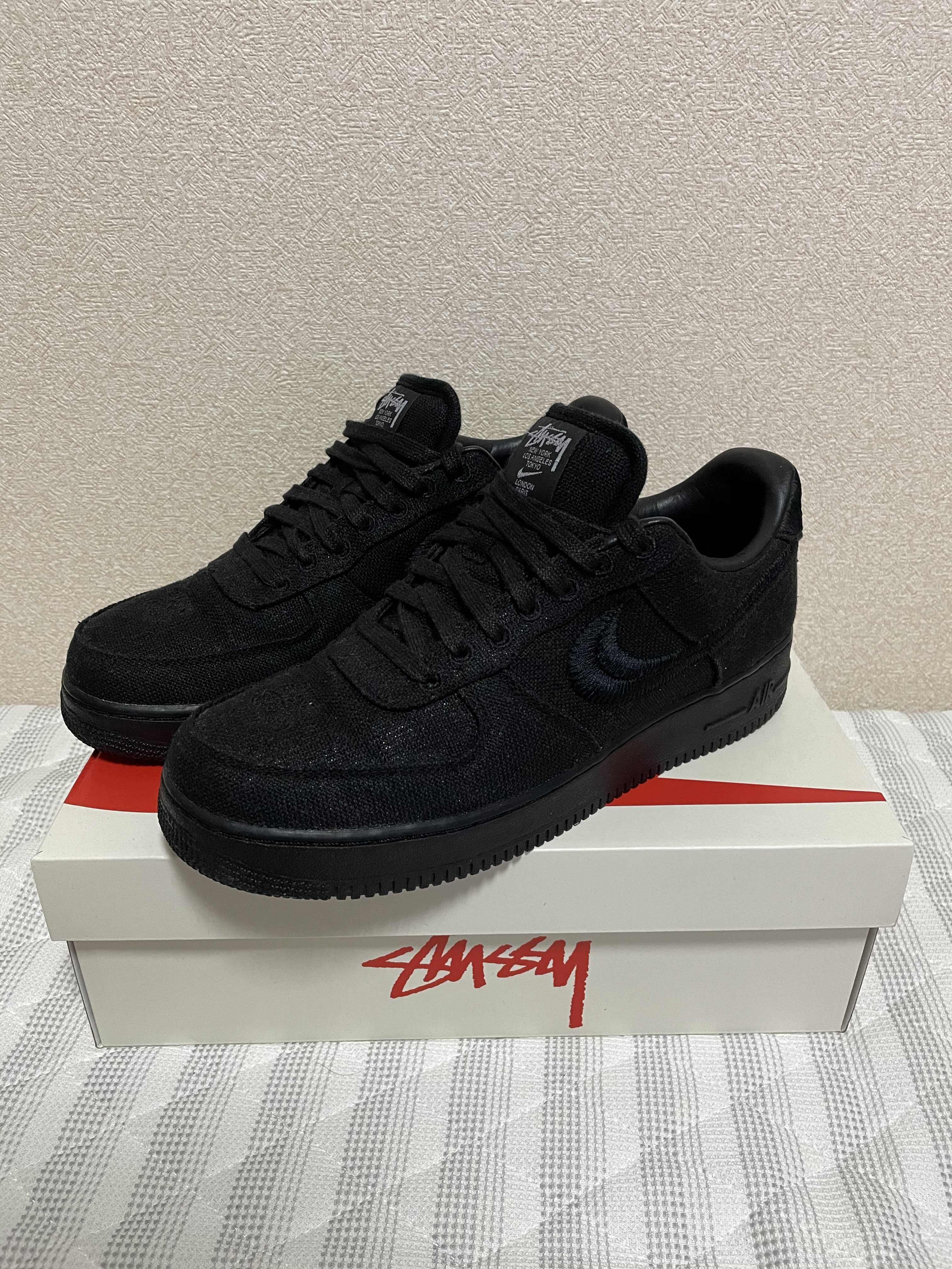 Stussy × Nike Air Force 1 Low "Triple Black"