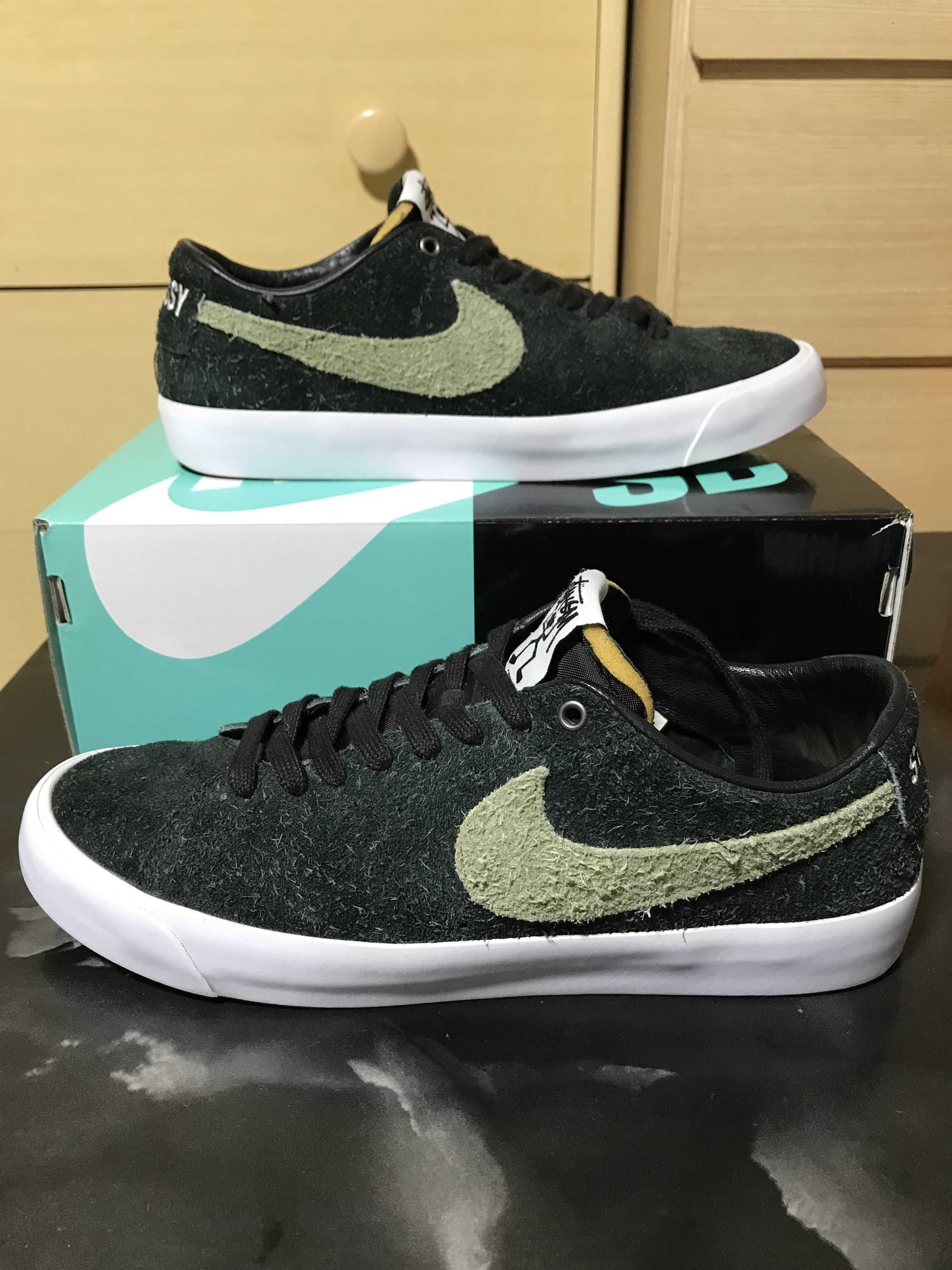 Stussy × Nike SB Blazer Low "Black/Palm Green"