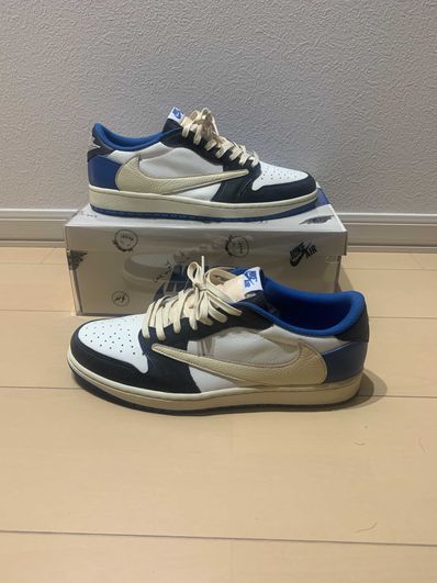 Travis Scott × fragment design × Nike Air Jordan 1 Low OG SP "Military Blue"