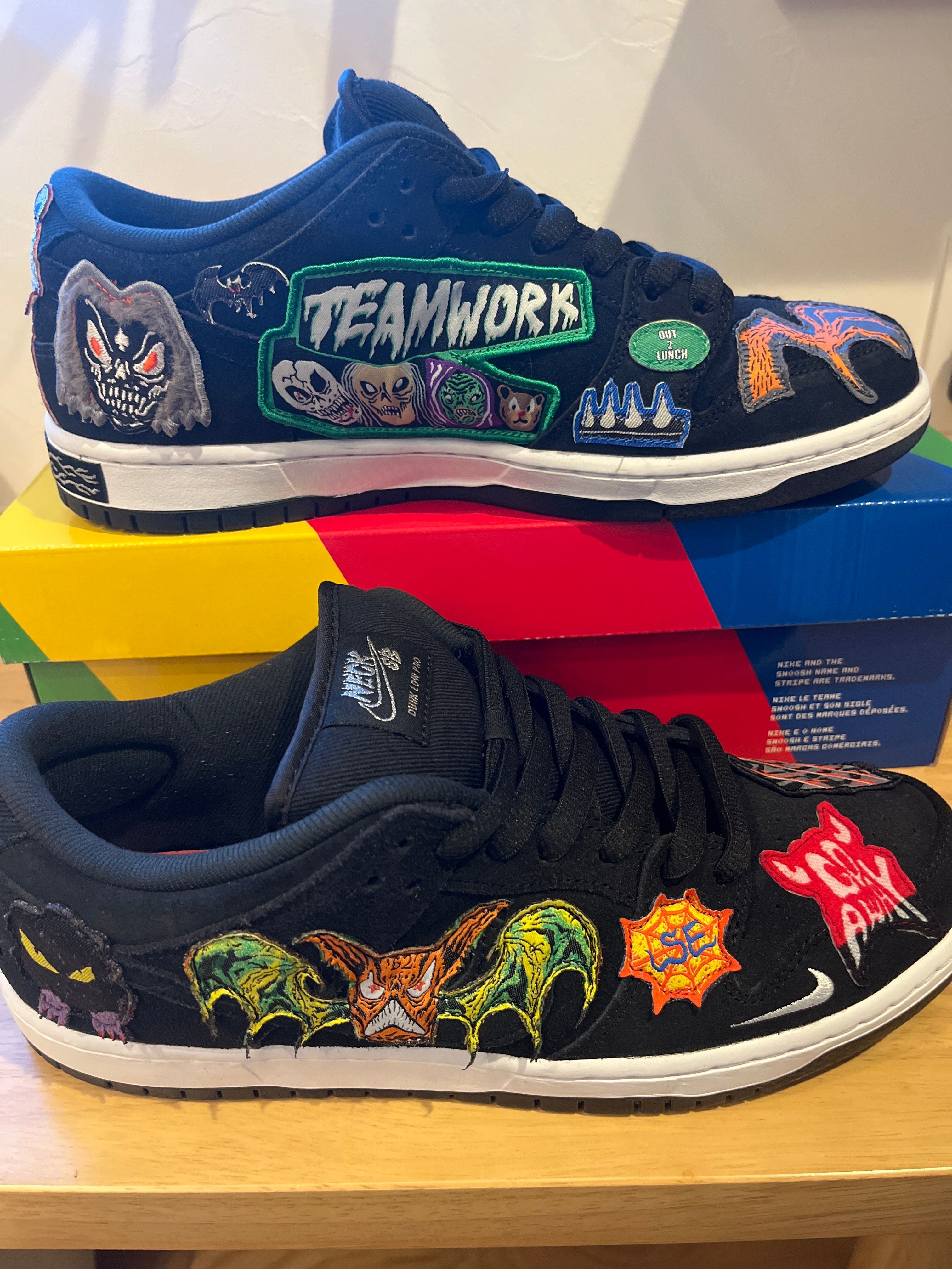 Neck face × Nike SB Dunk Low "Black/White/Multi Color"