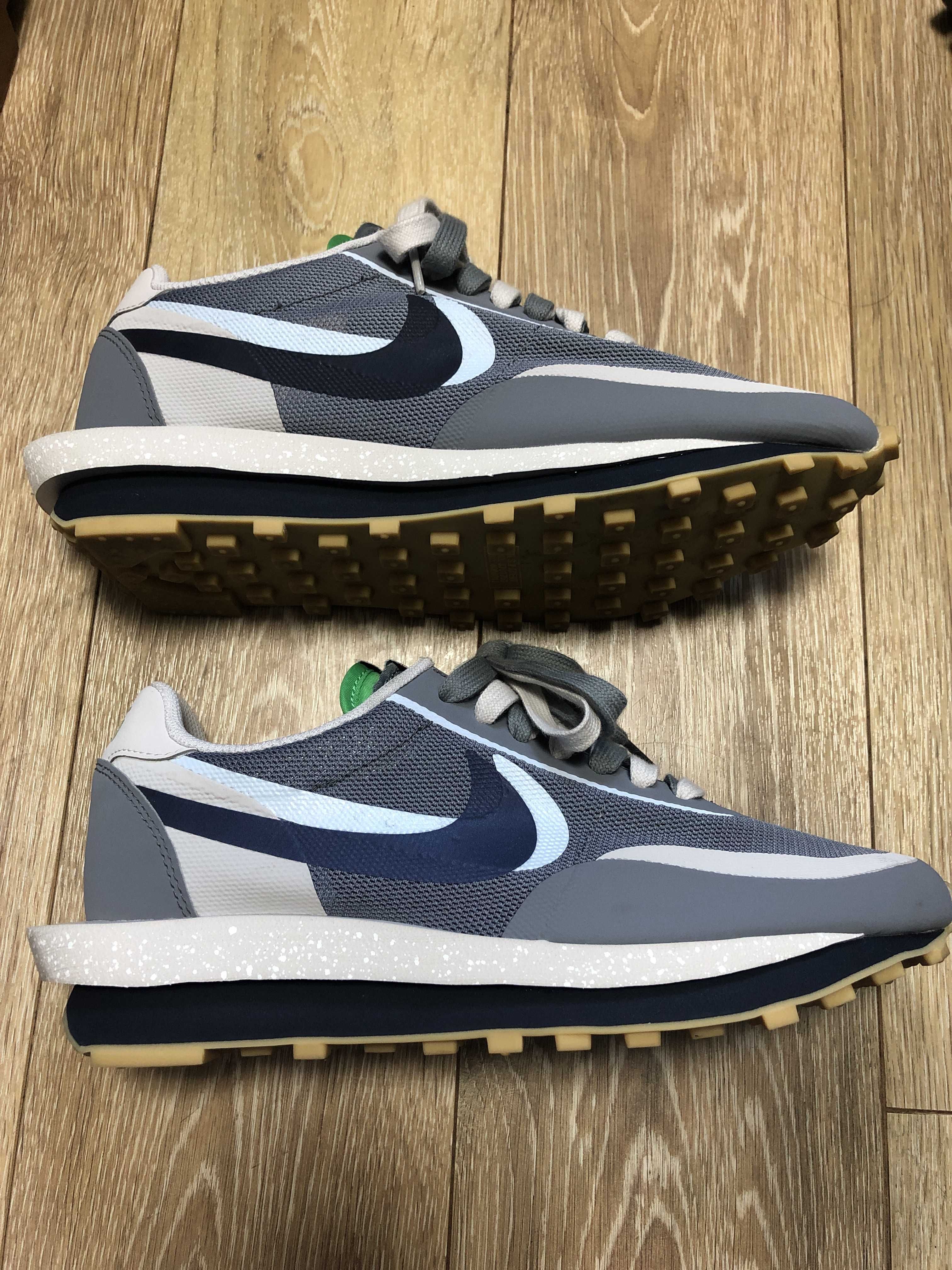 CLOT × Sacai × Nike LD Waffle "Grey Obsidian/Cool Grey"