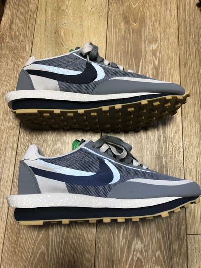 CLOT × Sacai × Nike LD Waffle "Grey Obsidian/Cool Grey"