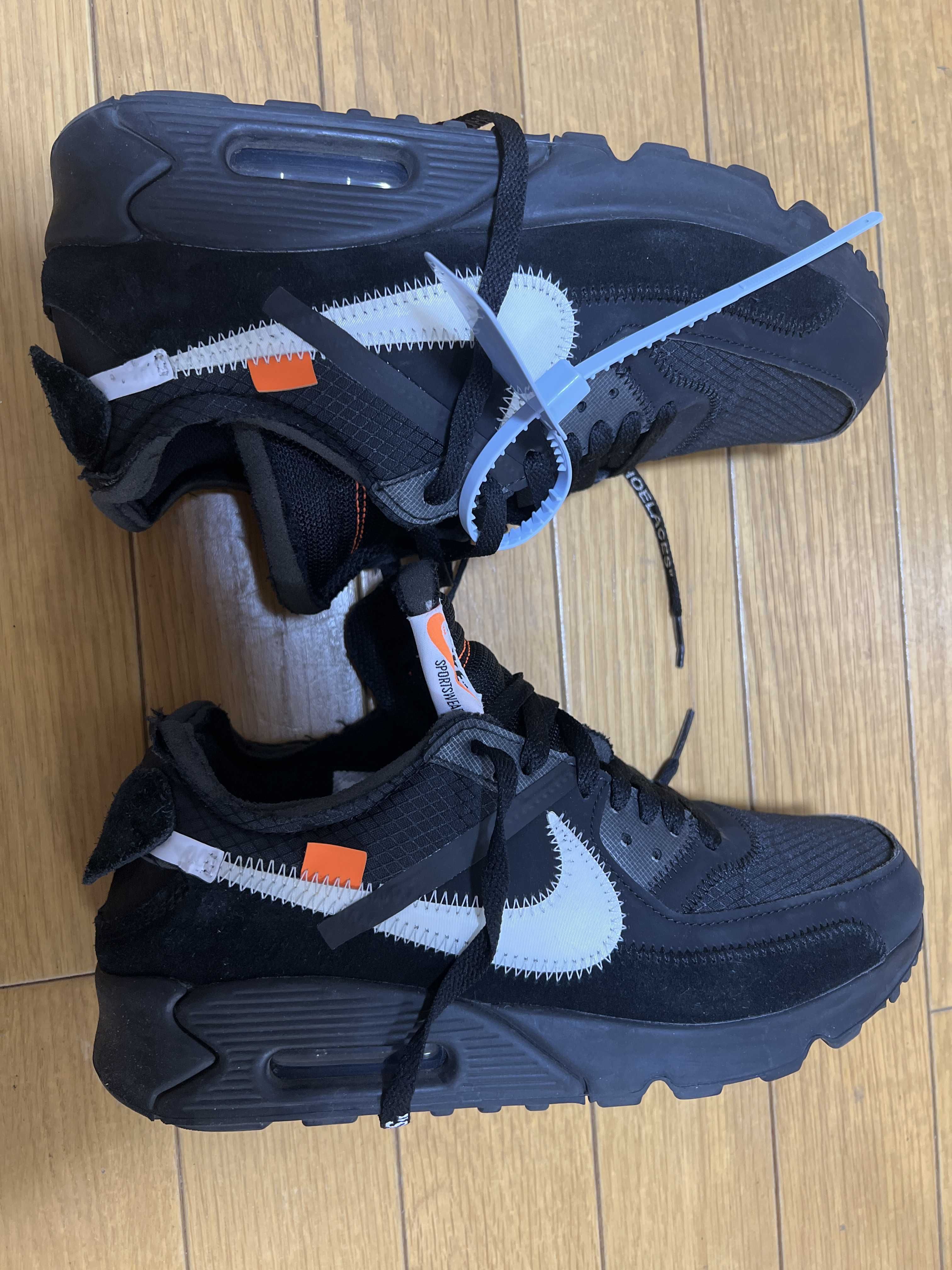 Off-White × Nike Air Max 90 "Black/Black-Cone-White"