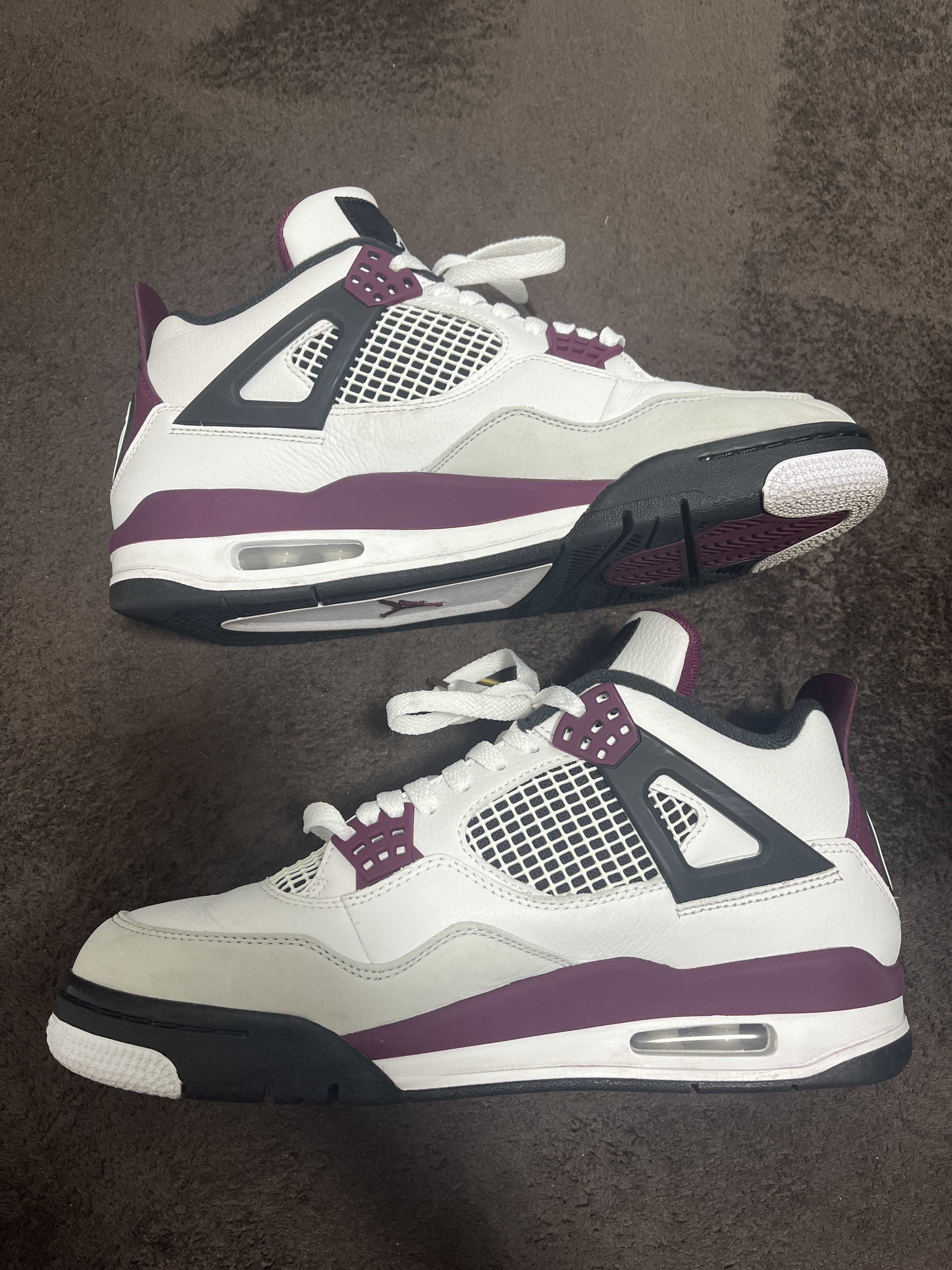 Paris Saint Germain ×Nike Air Jordan 4 Retro "White/Bordeaux/Neutral Gray"