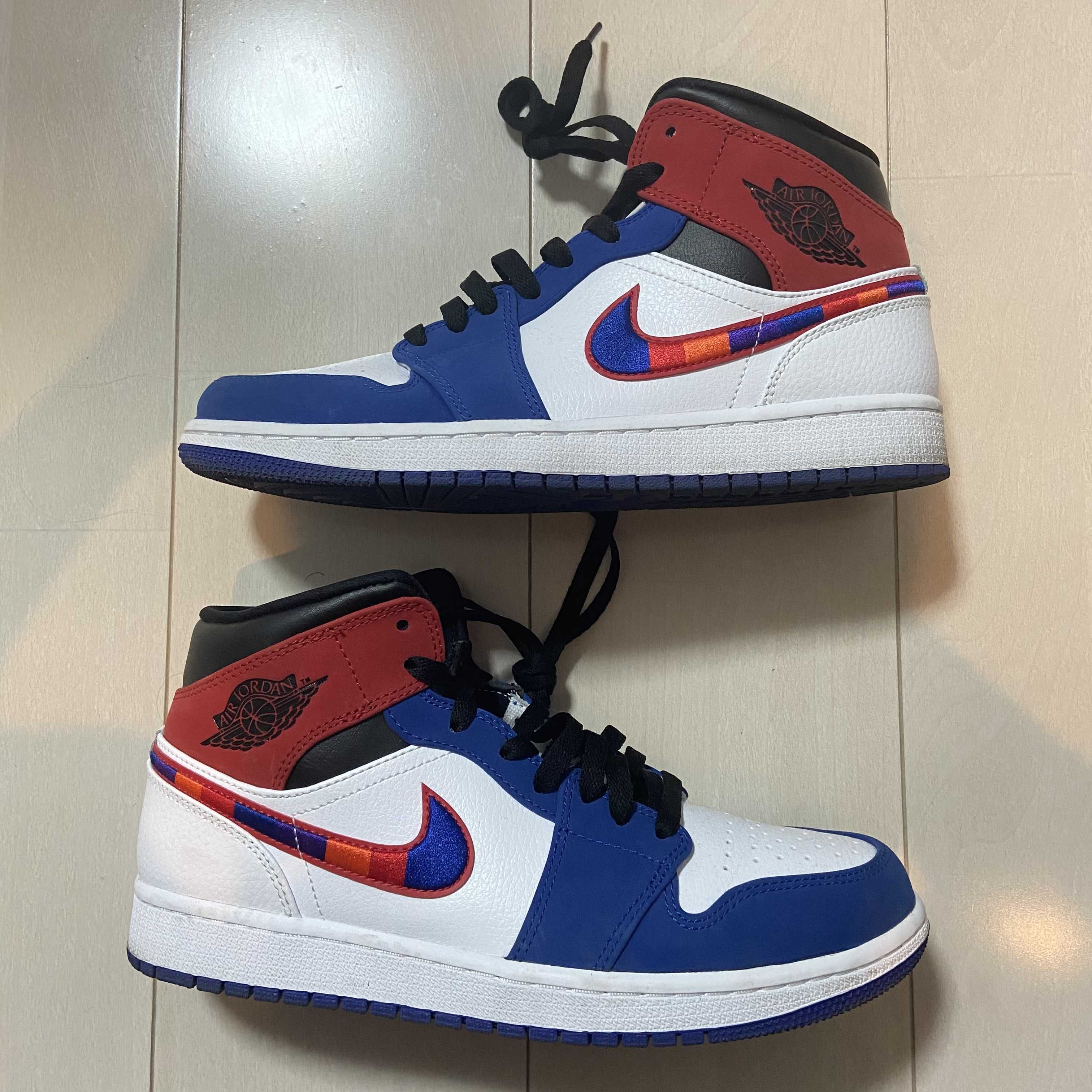 NIKE AIR JORDAN 1 MID "WHITE/BLUE/RED"