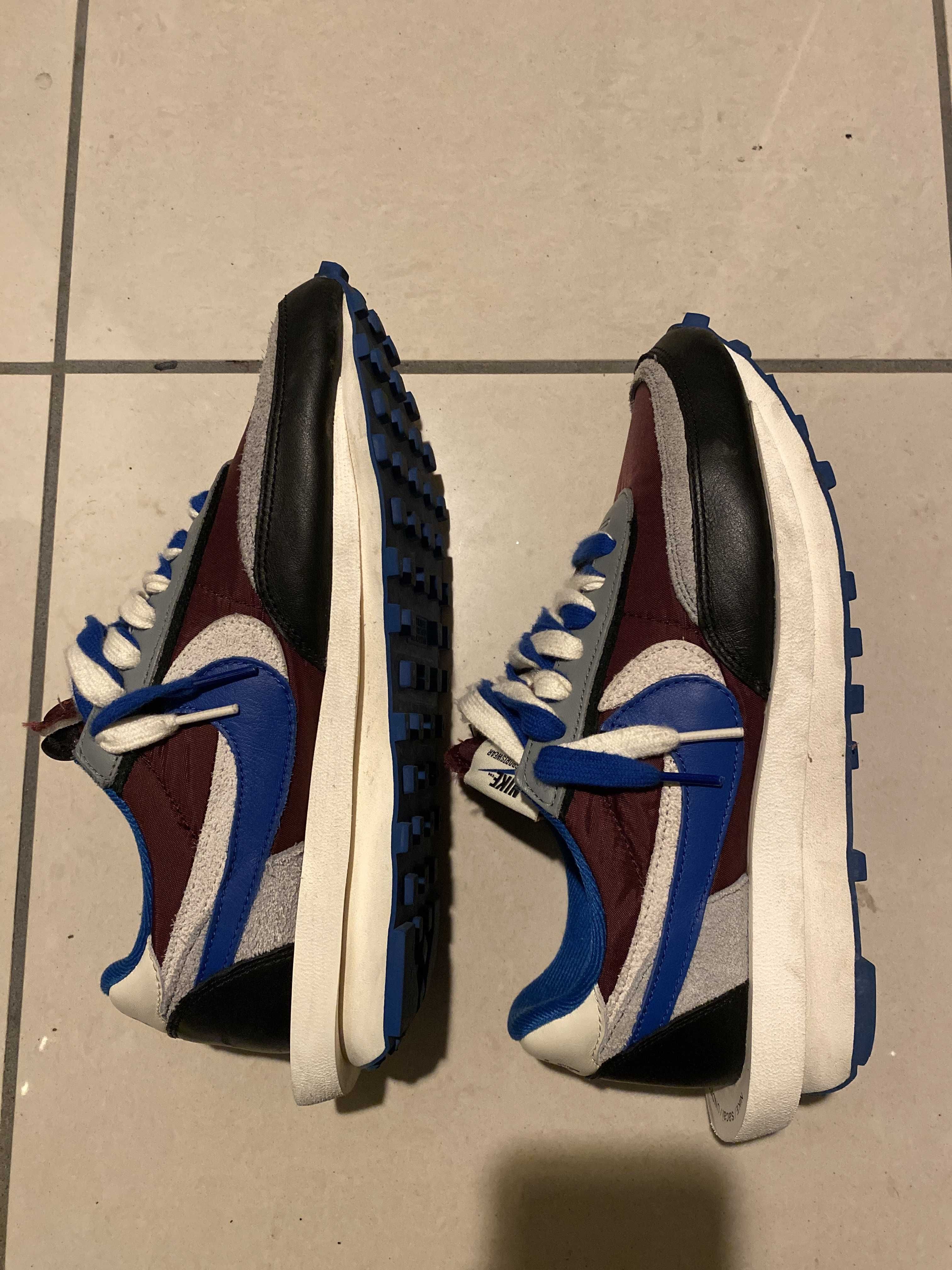 UNDERCOVER × sacai × Nike LD Waffle "Night Maroon/Pale Ivory-Ground Grey-Team Royal"