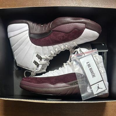 A Ma Maniere × Nike Women's Air Jordan 12 "White and Burgundy Crush"