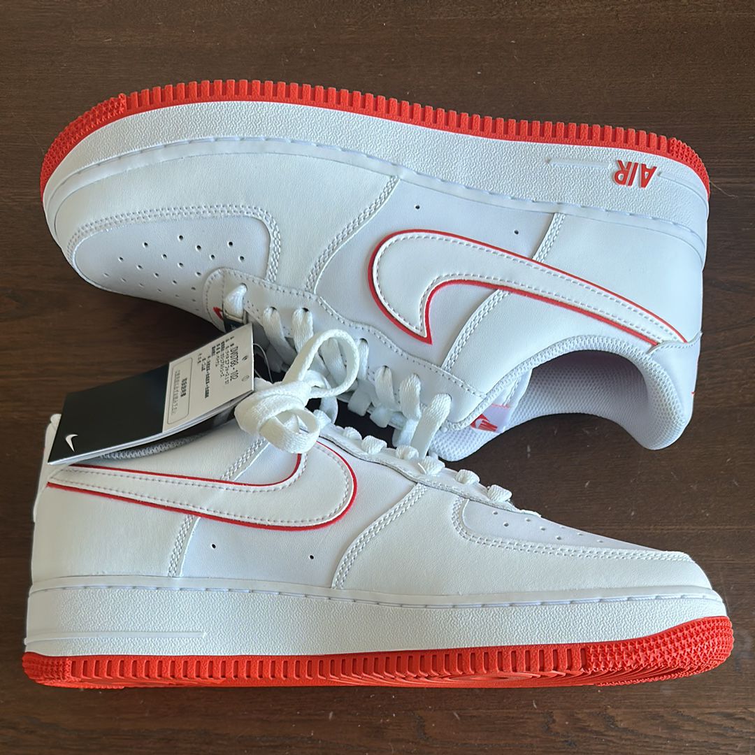 Nike Air Force 1 Low "White and Picante Red"