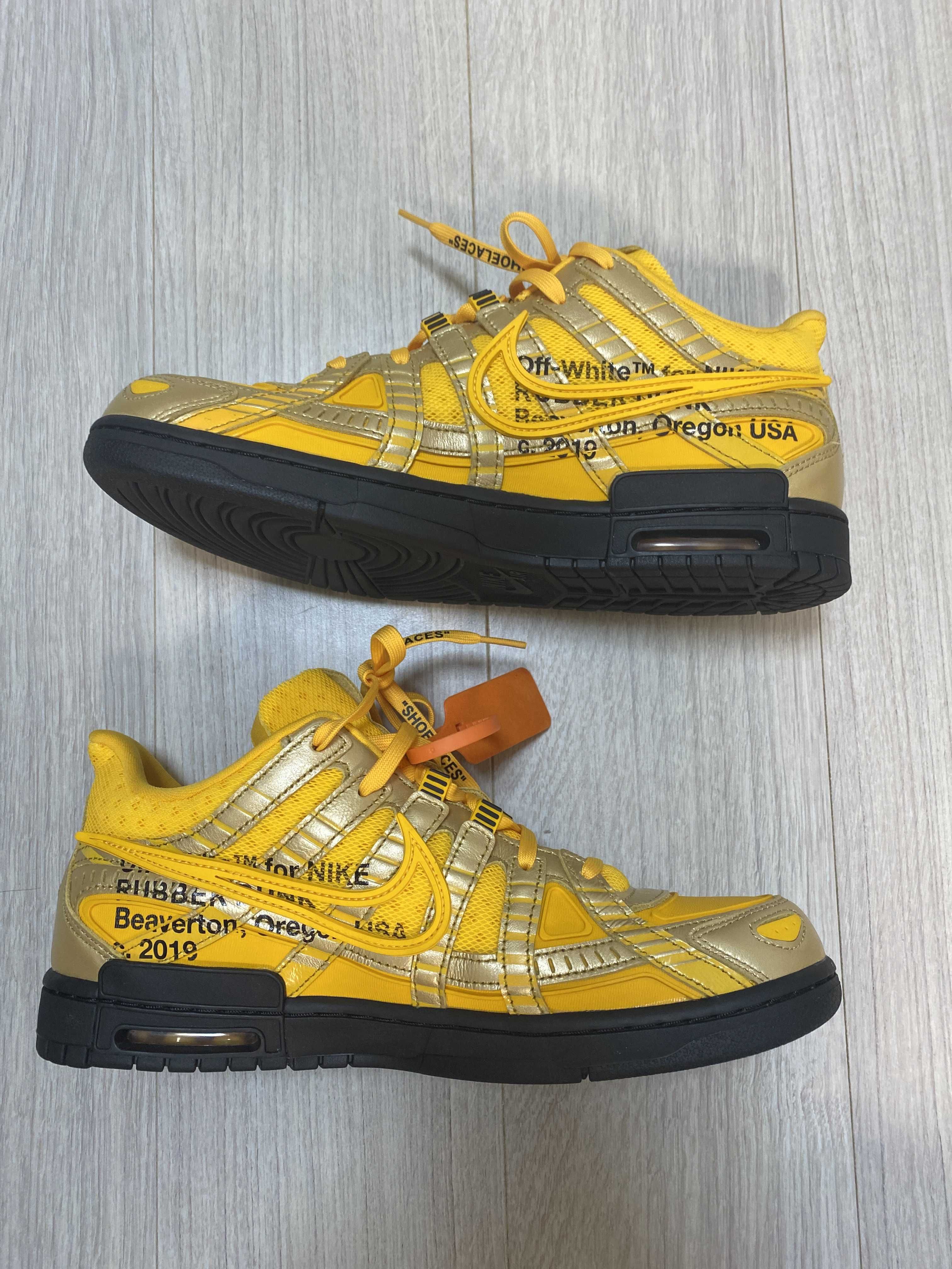 Off-White × Nike Air Rubber Dunk "University Gold" 