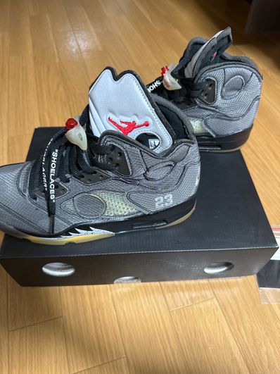 Off-White × Nike Air Jordan 5 "Black/Muslin/Fire Red"