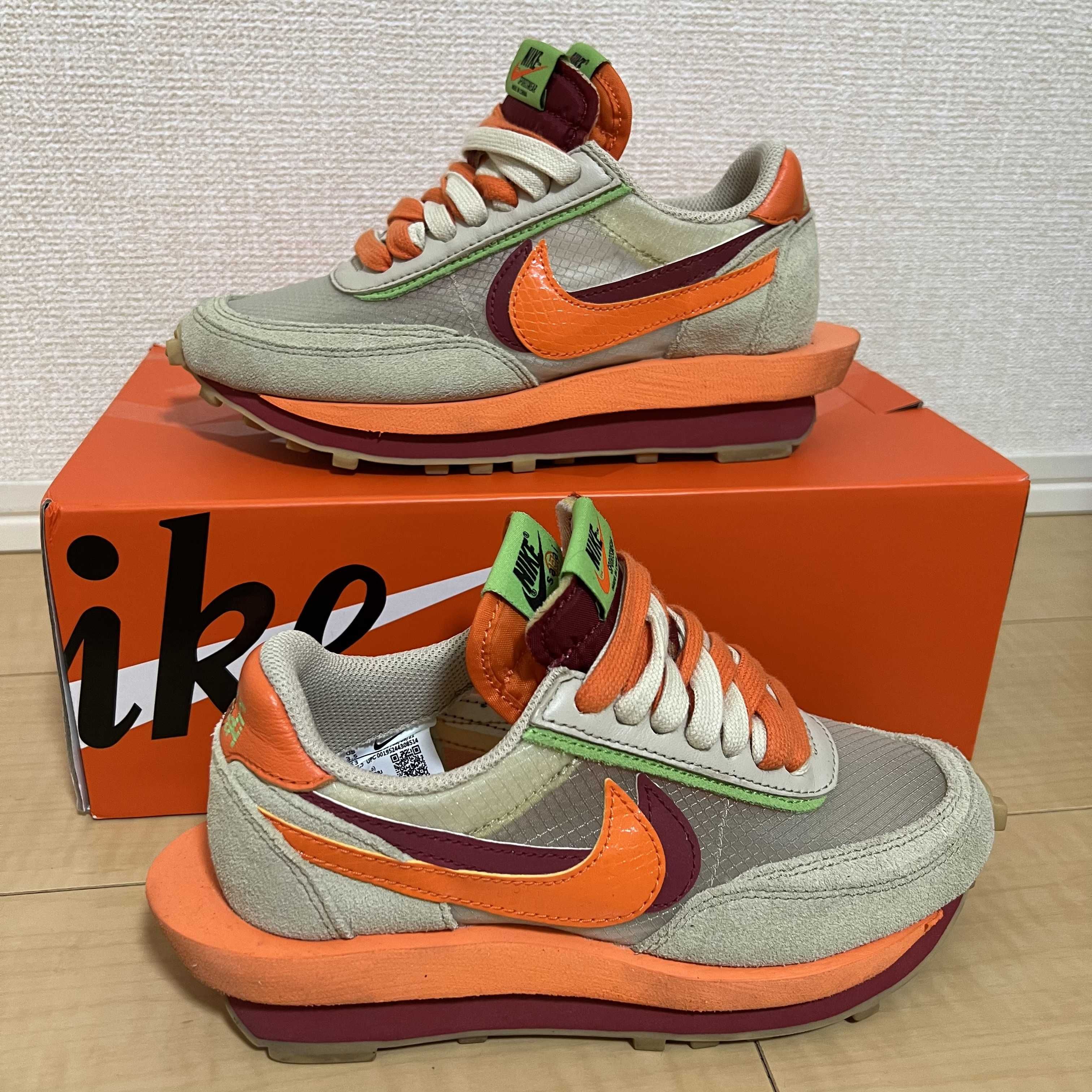 CLOT × Sacai × Nike LD Waffle "Orange Blaze"