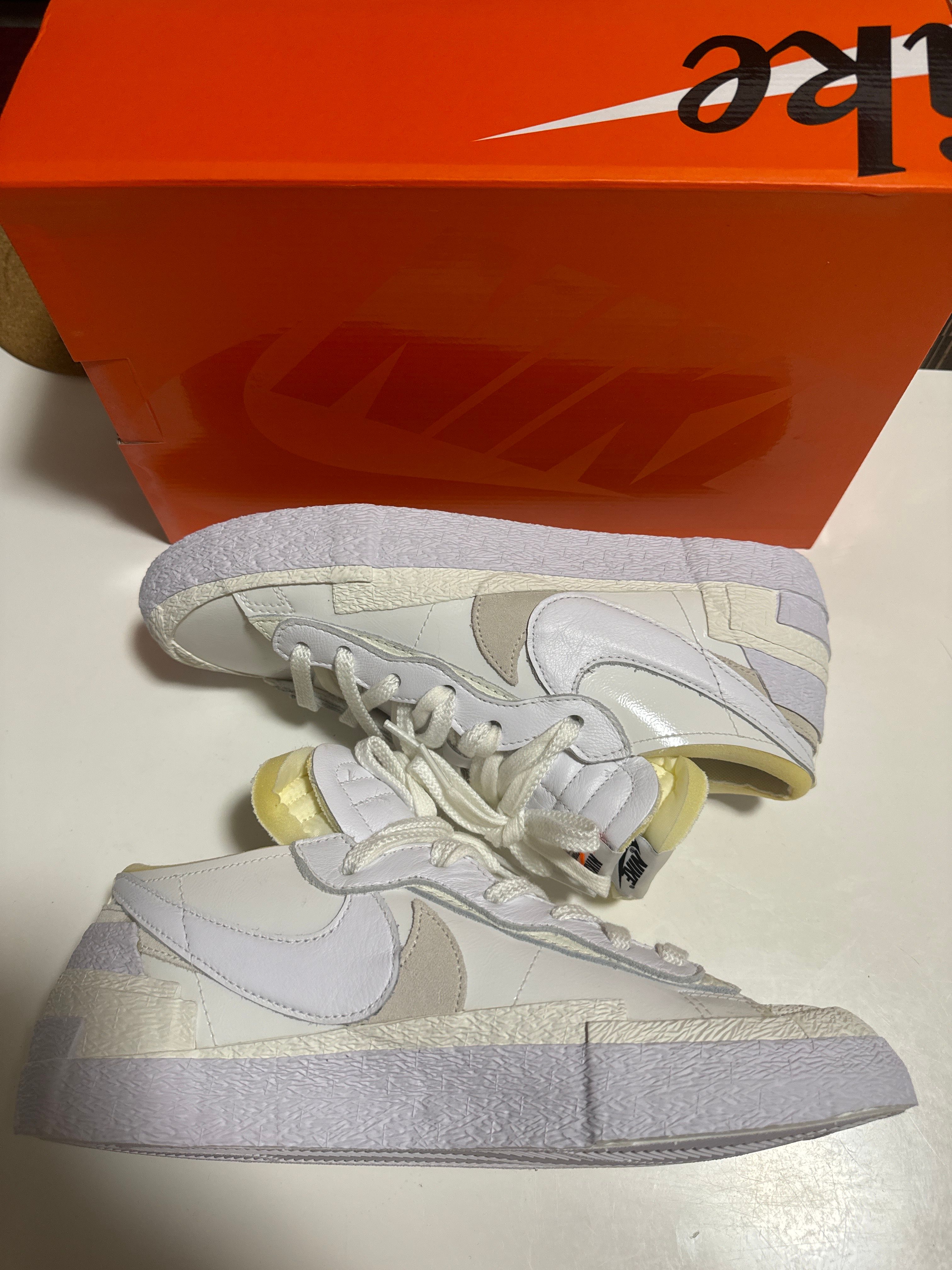 sacai × Nike Blazer Low "White Patent Leather"