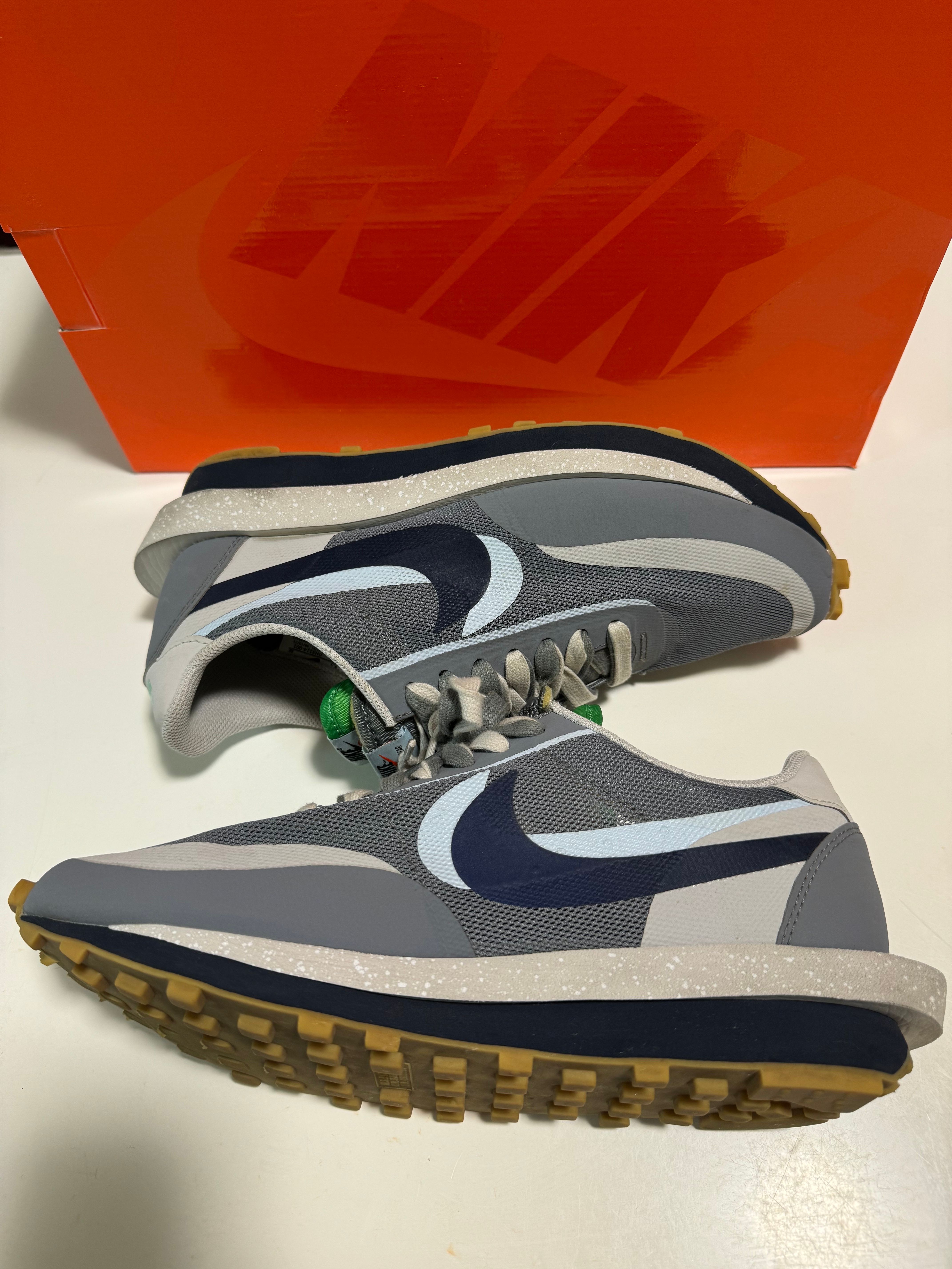 CLOT × Sacai × Nike LD Waffle "Grey Obsidian/Cool Grey"