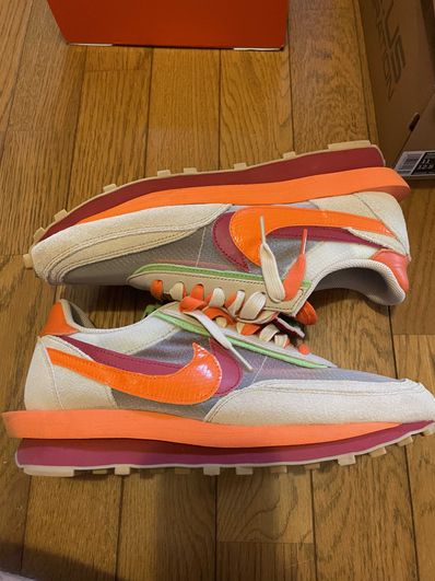 CLOT × Sacai × Nike LD Waffle "Orange Blaze"