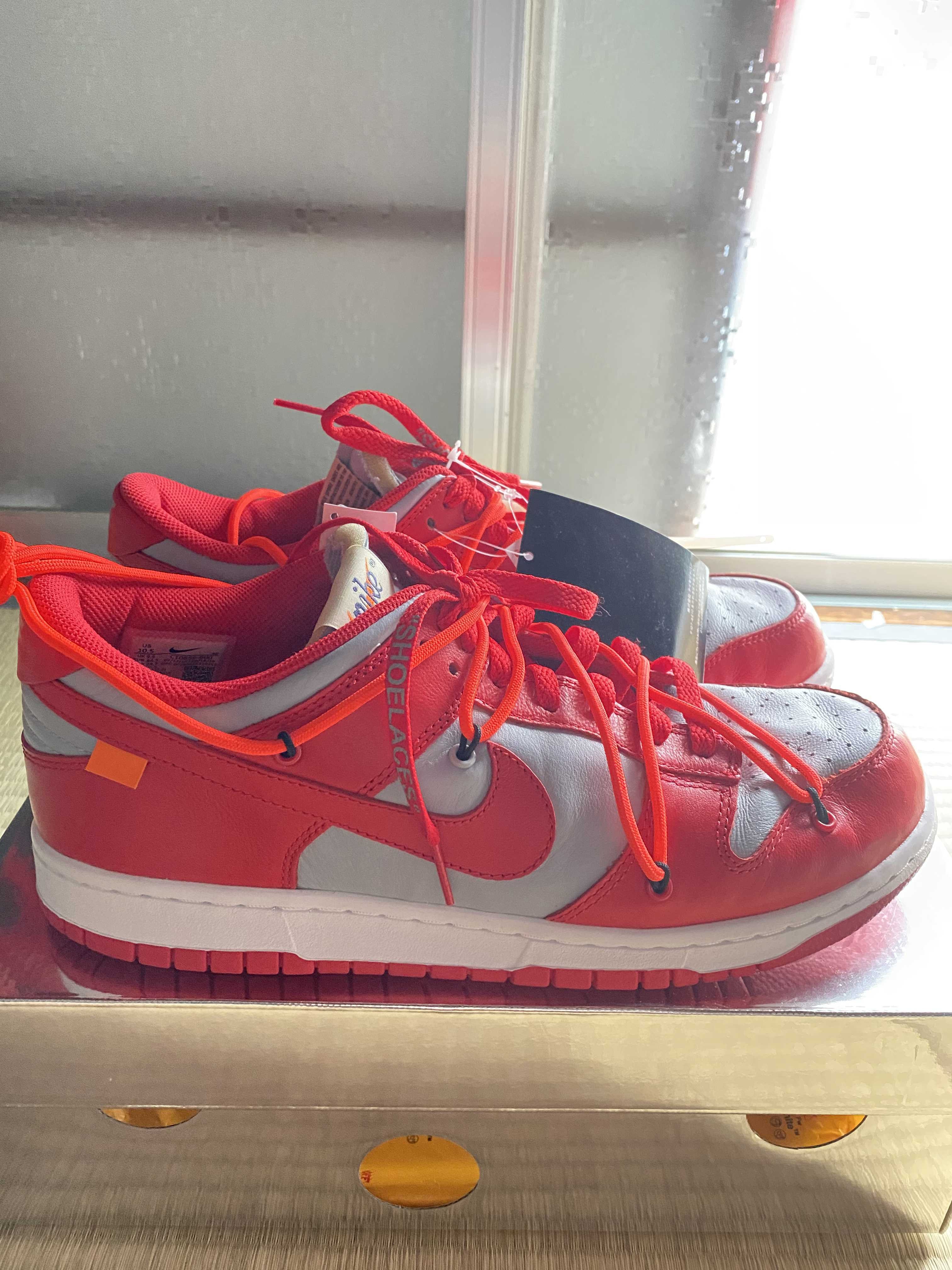 Off-White × Nike Dunk Low "University Red/Wolf Grey"