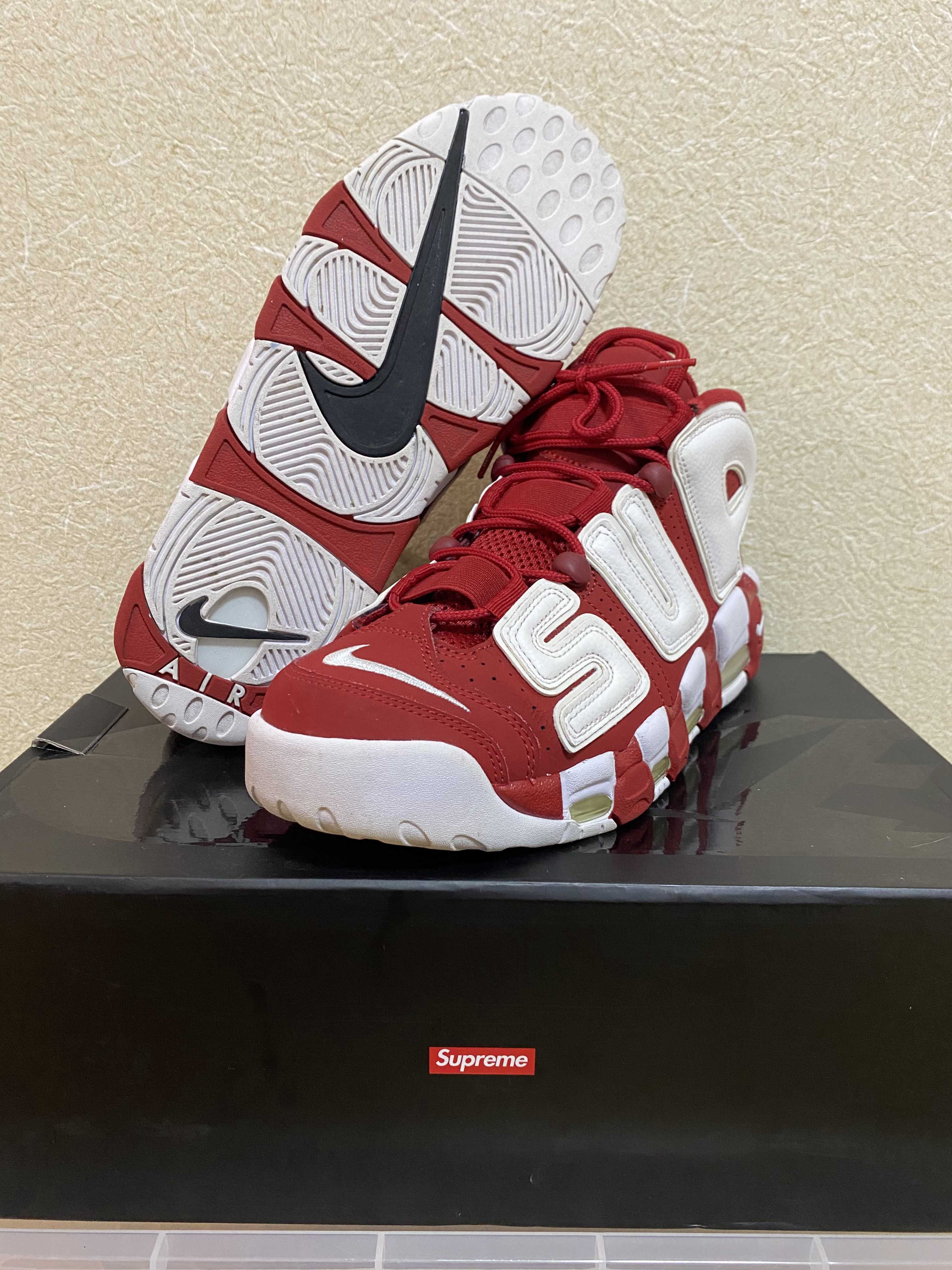 Supreme × Nike Air More Uptempo "White/Red"