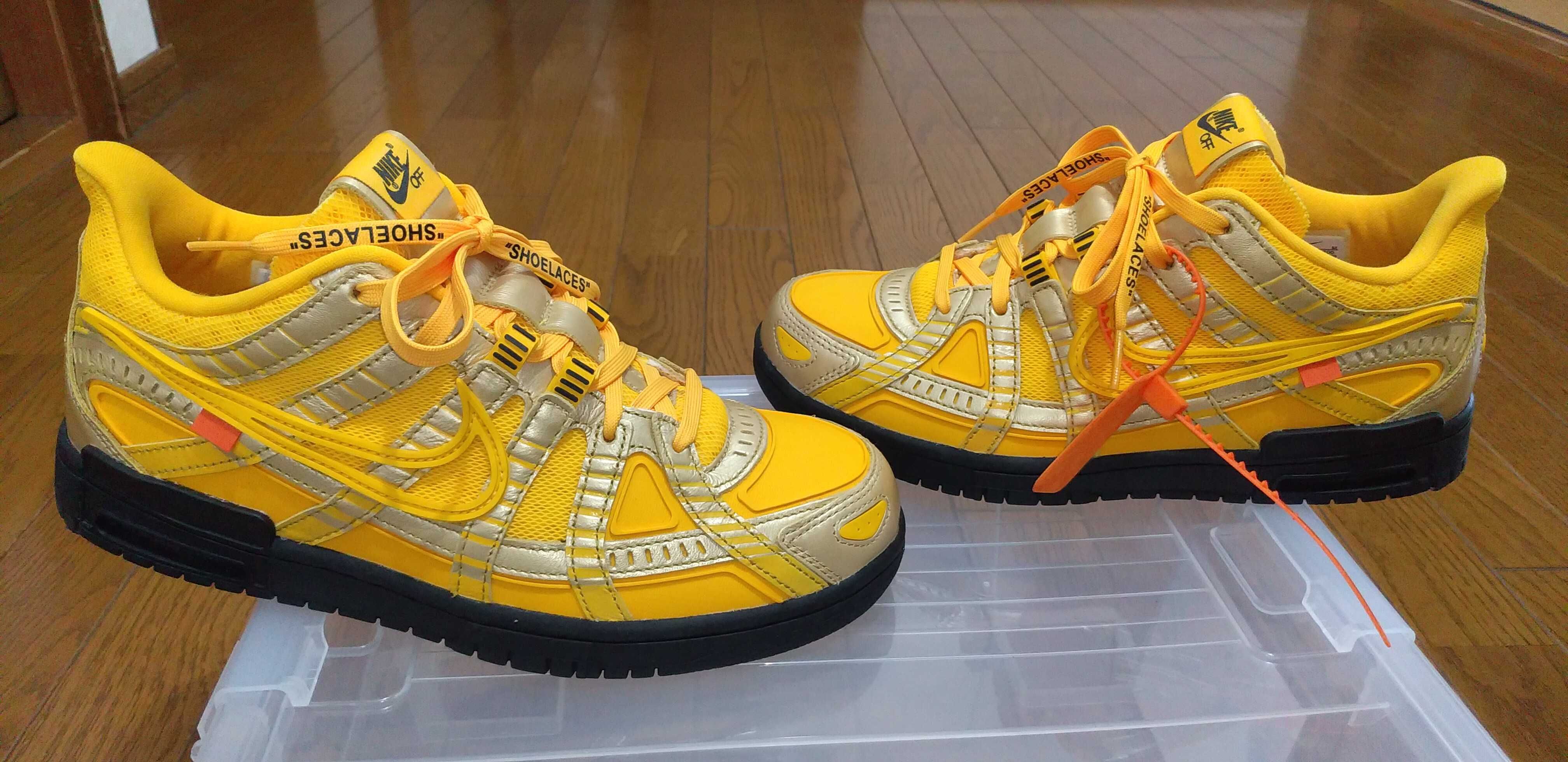 Off-White × Nike Air Rubber Dunk "University Gold" 
