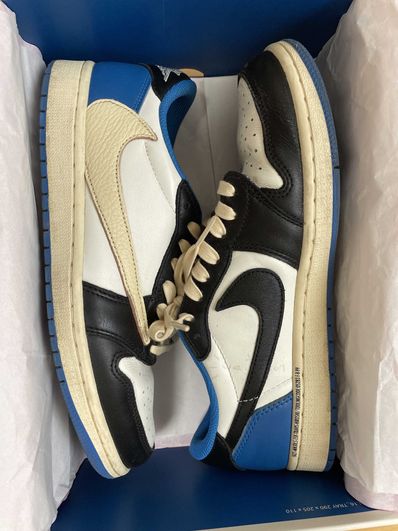Travis Scott × fragment design × Nike Air Jordan 1 Low OG SP "Military Blue"