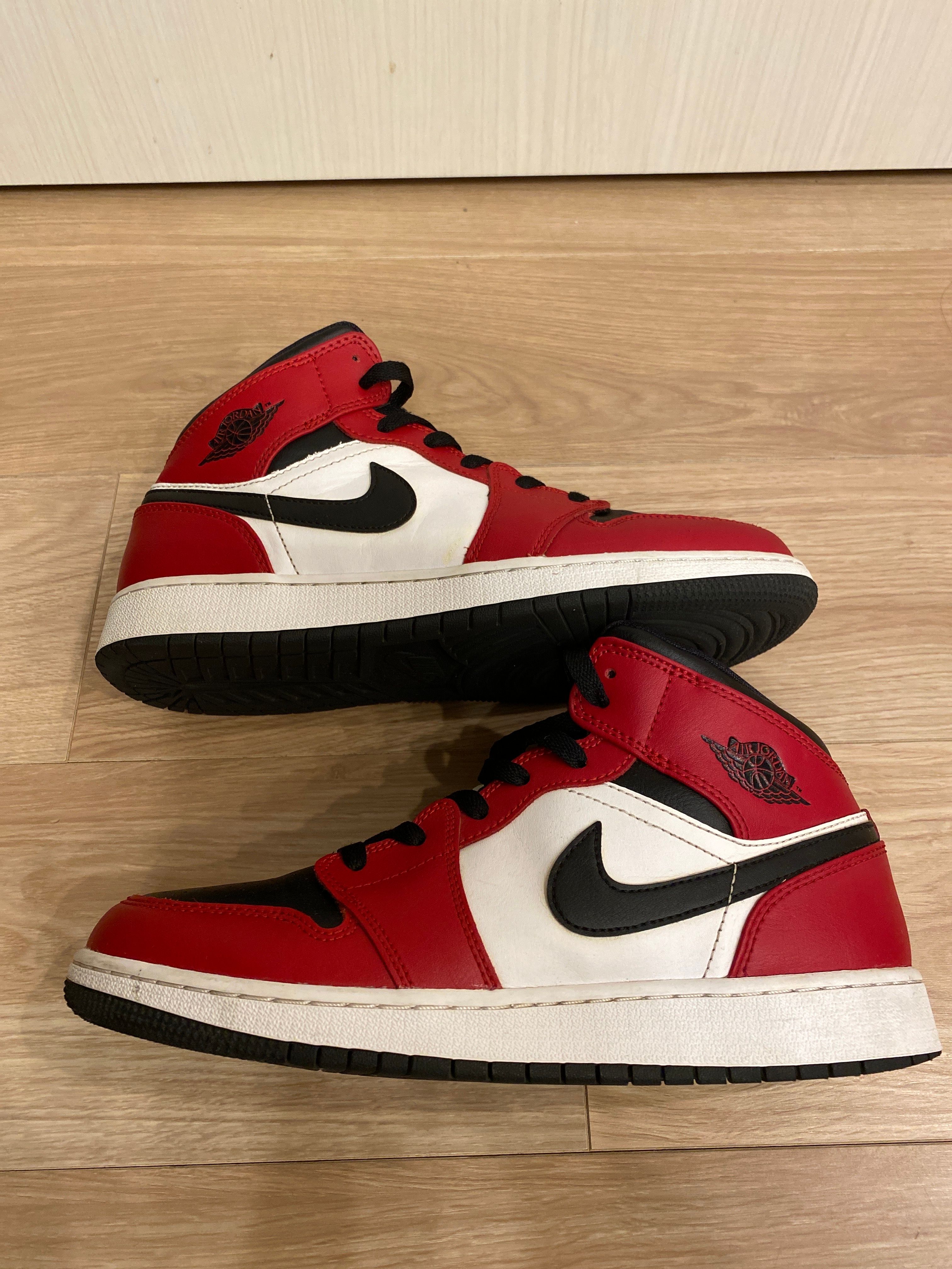 Nike GS Air Jordan 1 Mid "Black/Gym Red-White"