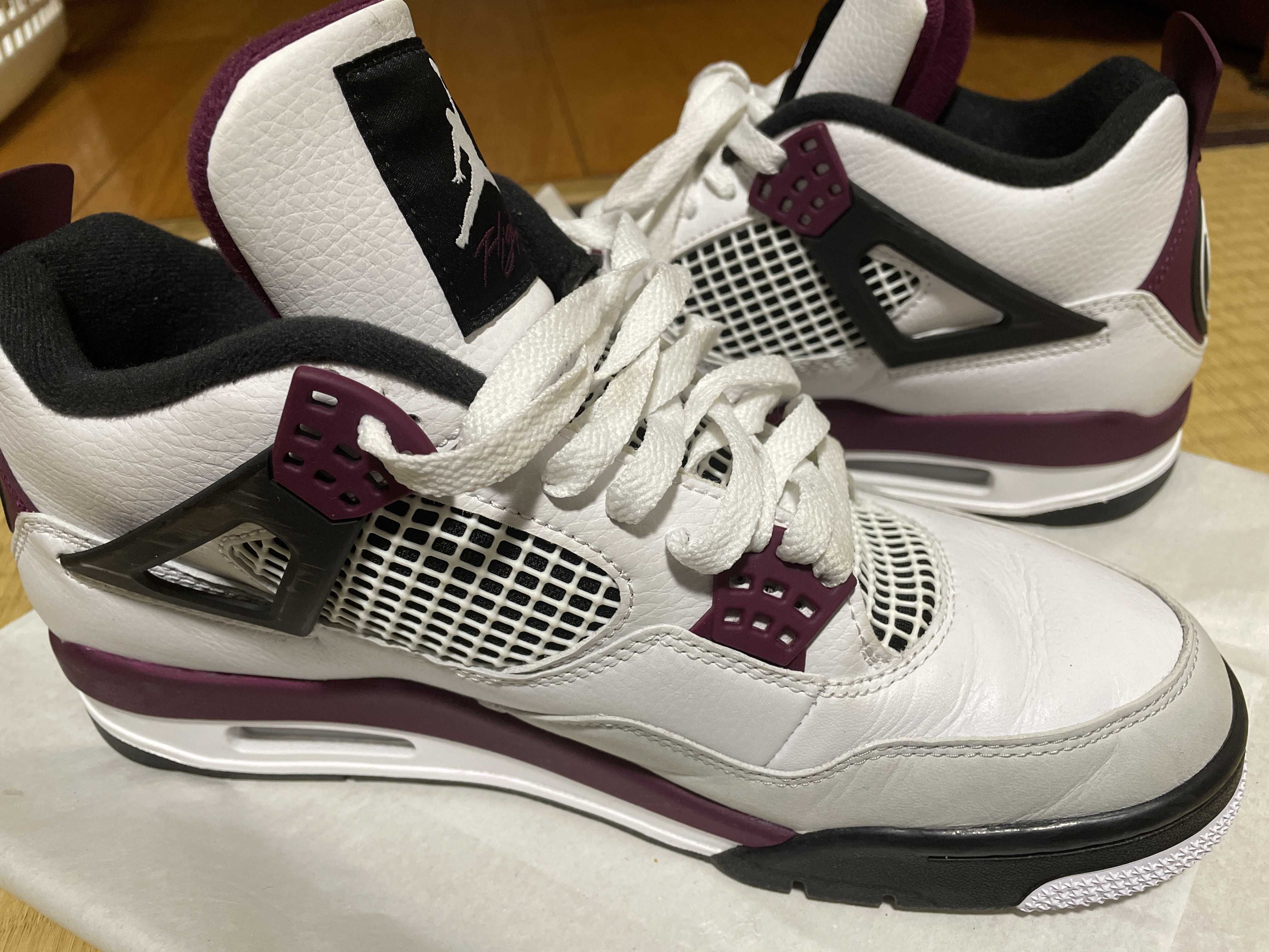 Paris Saint Germain ×Nike Air Jordan 4 Retro "White/Bordeaux/Neutral Gray"