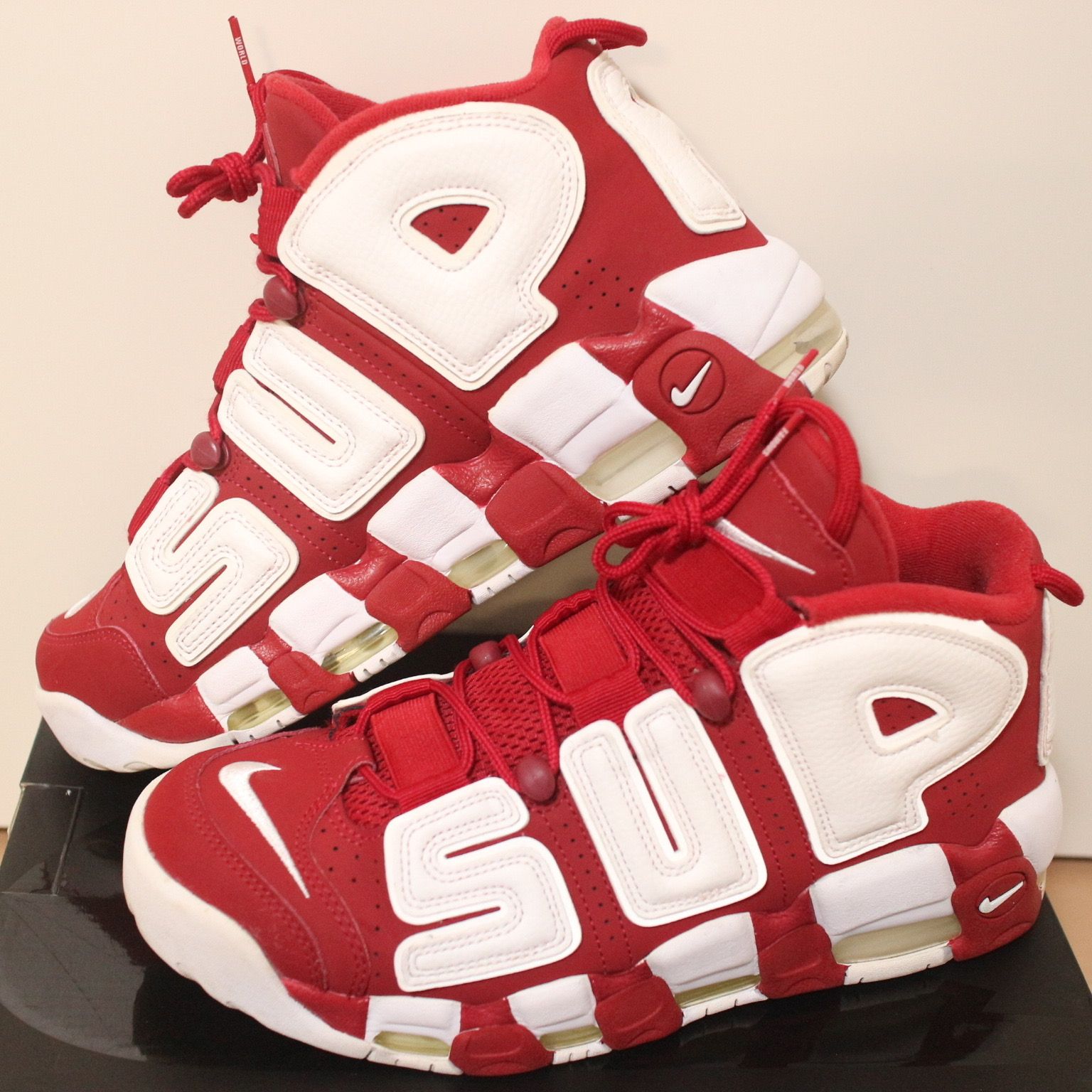 Supreme × Nike Air More Uptempo "White/Red"