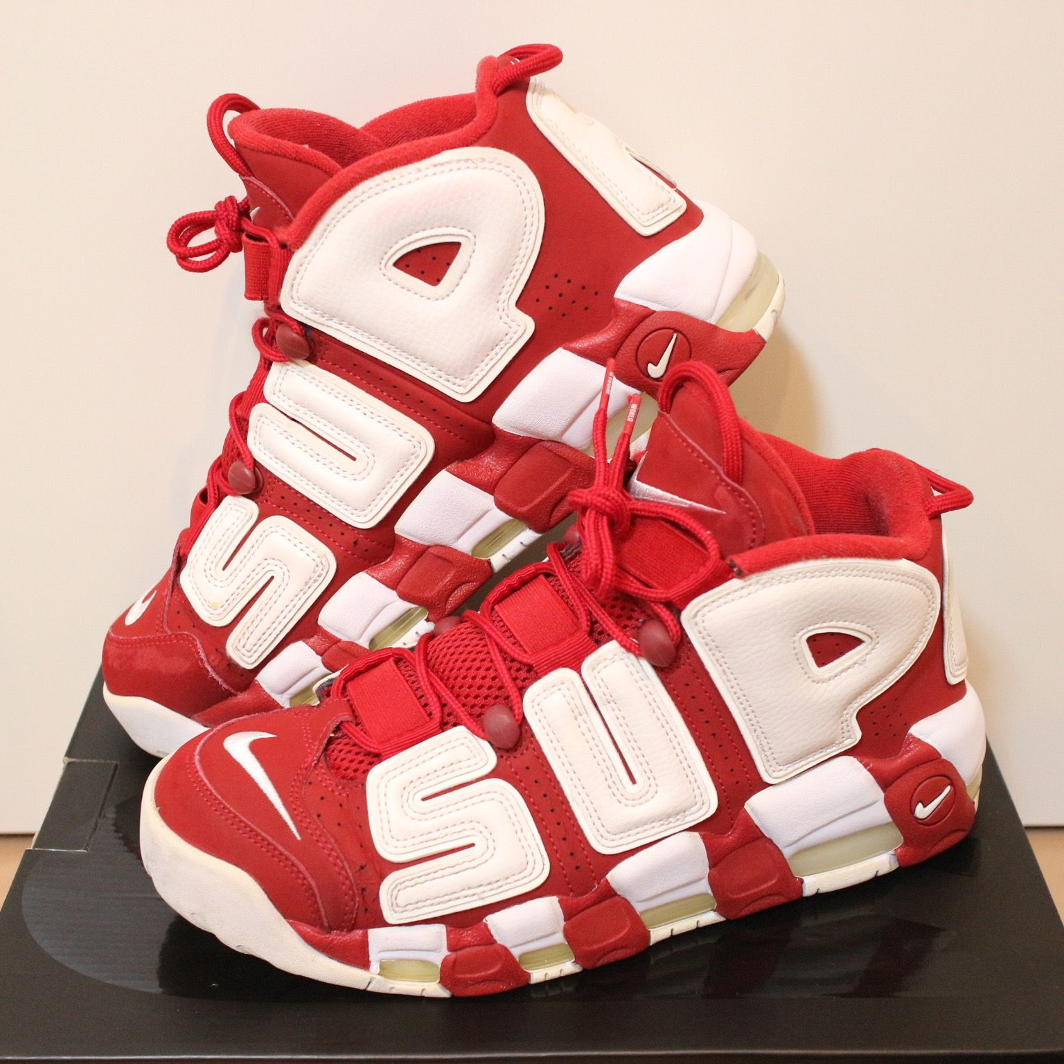 Supreme × Nike Air More Uptempo "White/Red"
