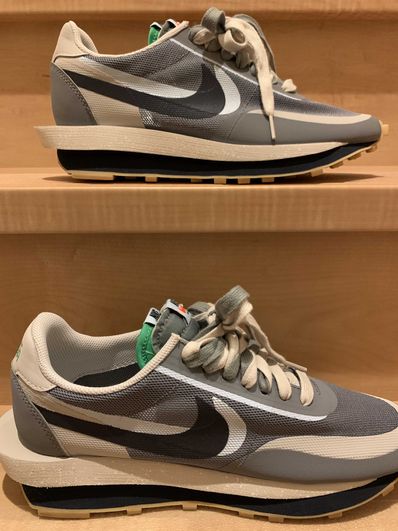 CLOT × Sacai × Nike LD Waffle "Grey Obsidian/Cool Grey"
