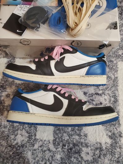 Travis Scott × fragment design × Nike Air Jordan 1 Low OG SP "Military Blue"