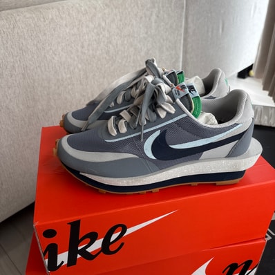 CLOT × Sacai × Nike LD Waffle "Grey Obsidian/Cool Grey"